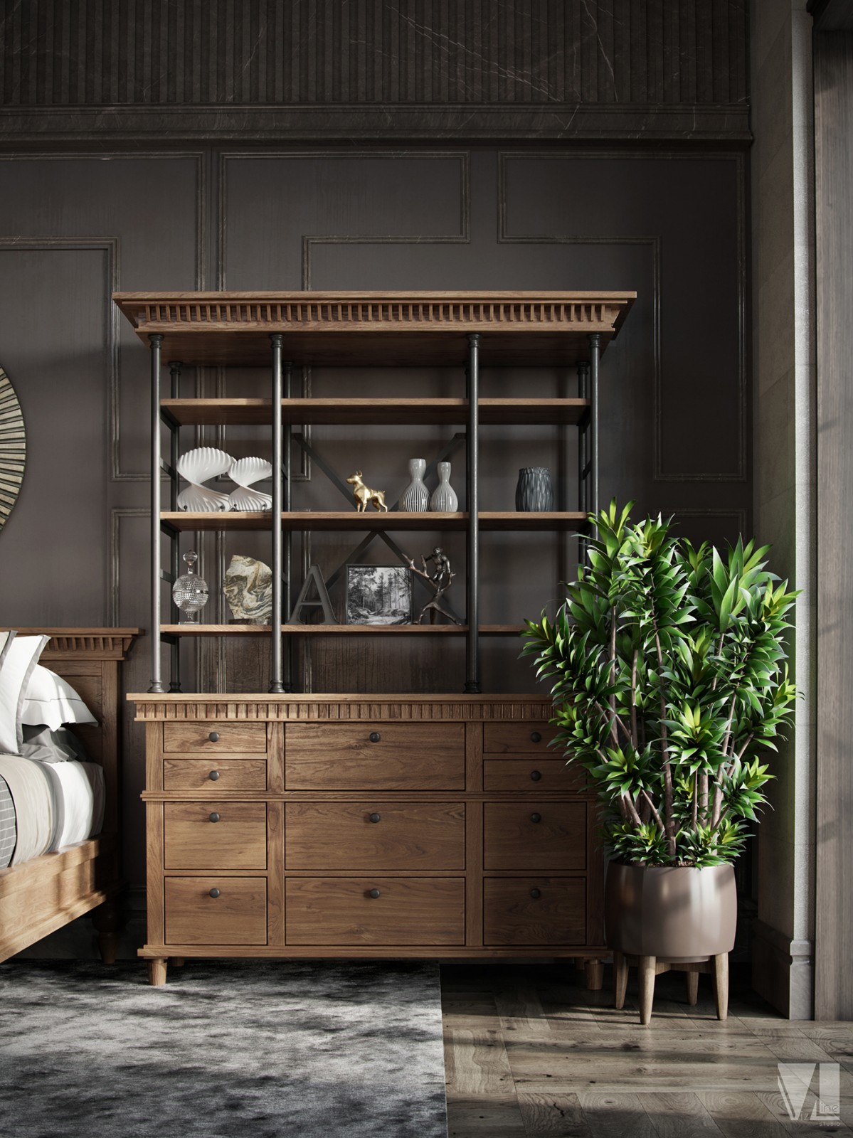 复古工业风 Moonzana SOHO家居办公空间  VizLine Studio-5