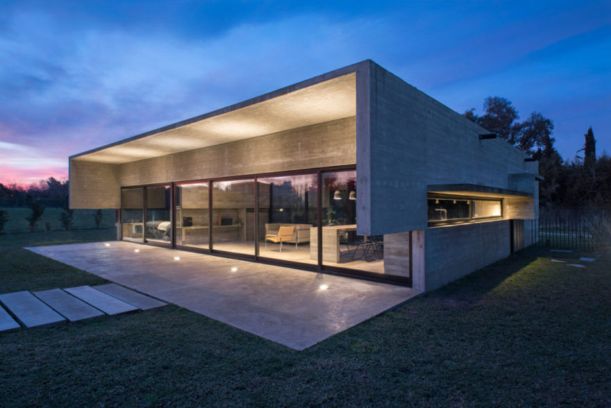 Spectacular Concrete House Surrounded by Fields and Vegetation-40