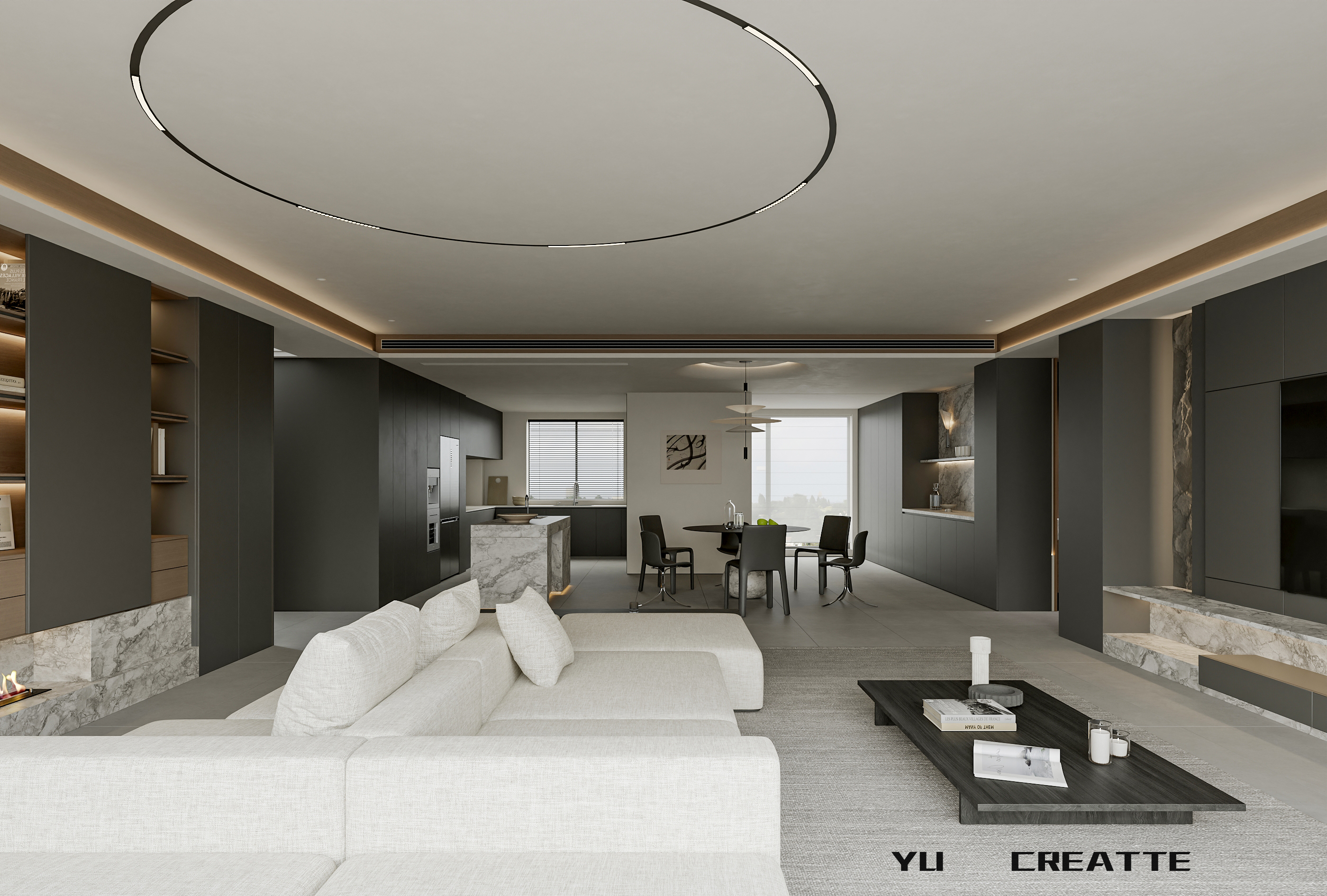 意式极简客餐厅主人房丨近期表现-0