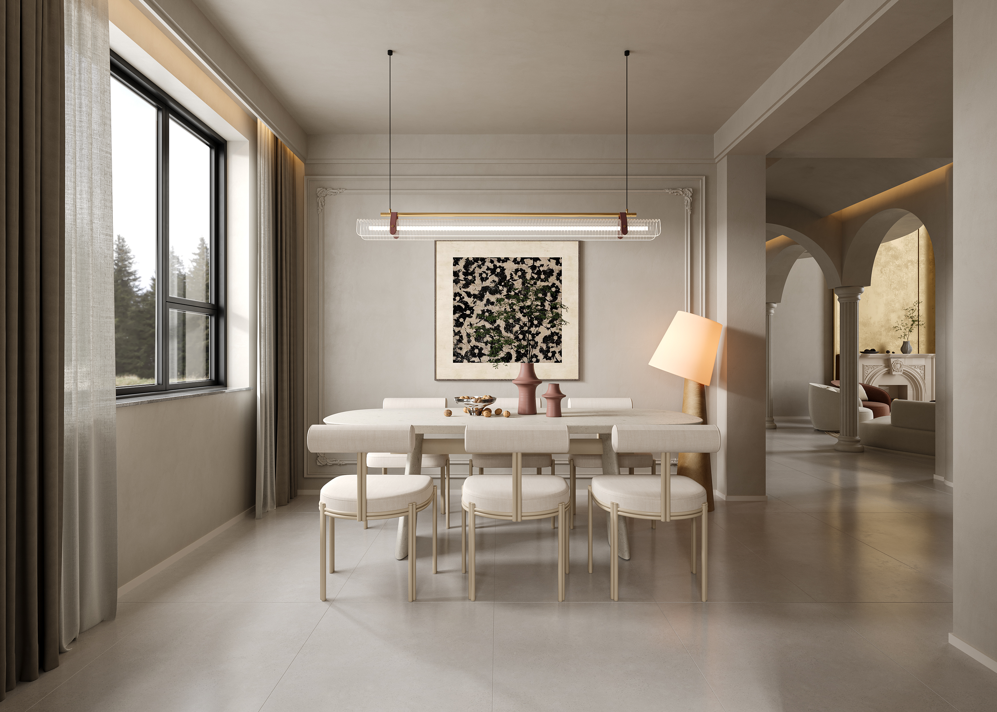 奶油侘寂风-效果图-合肥锦轩设计-4