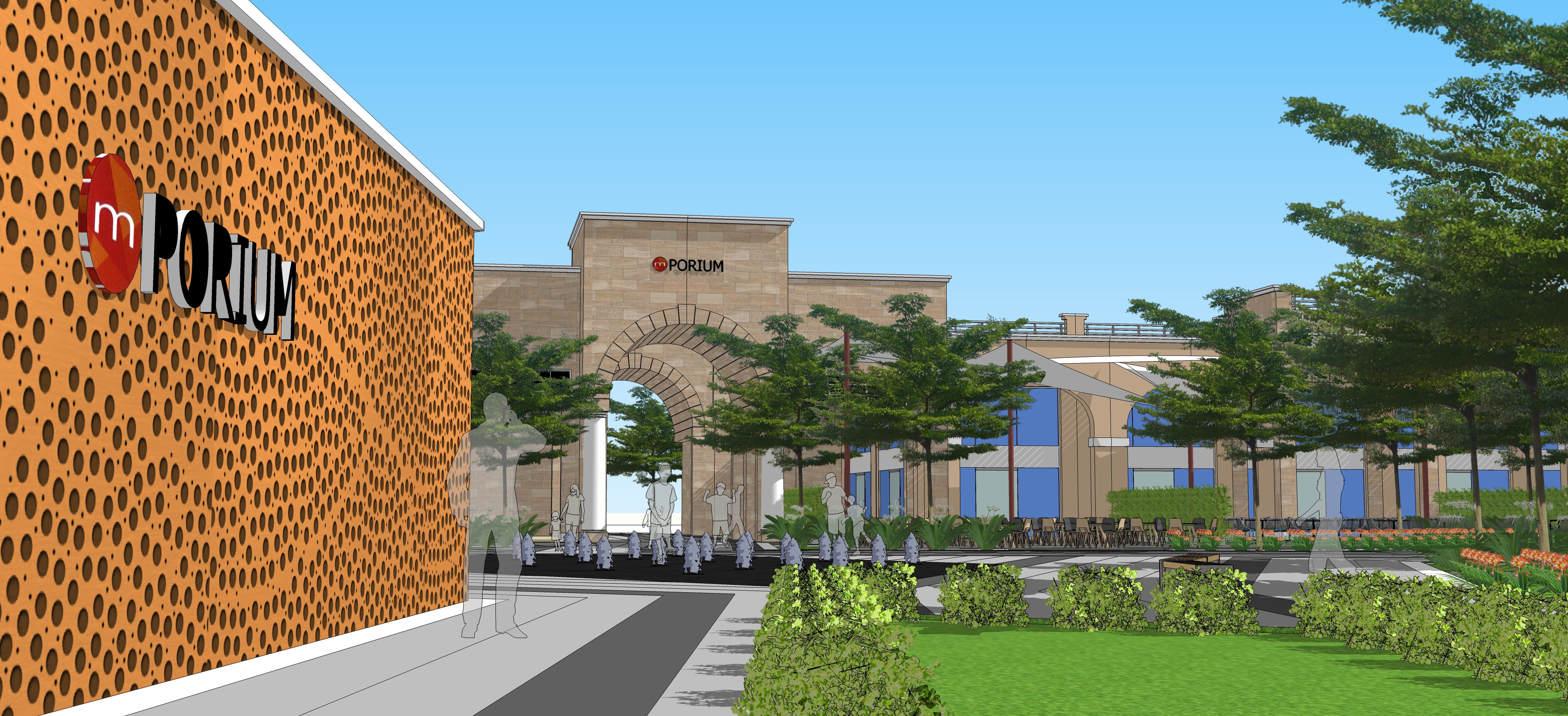 Landscape Design for Commercial area - Sketchup-5