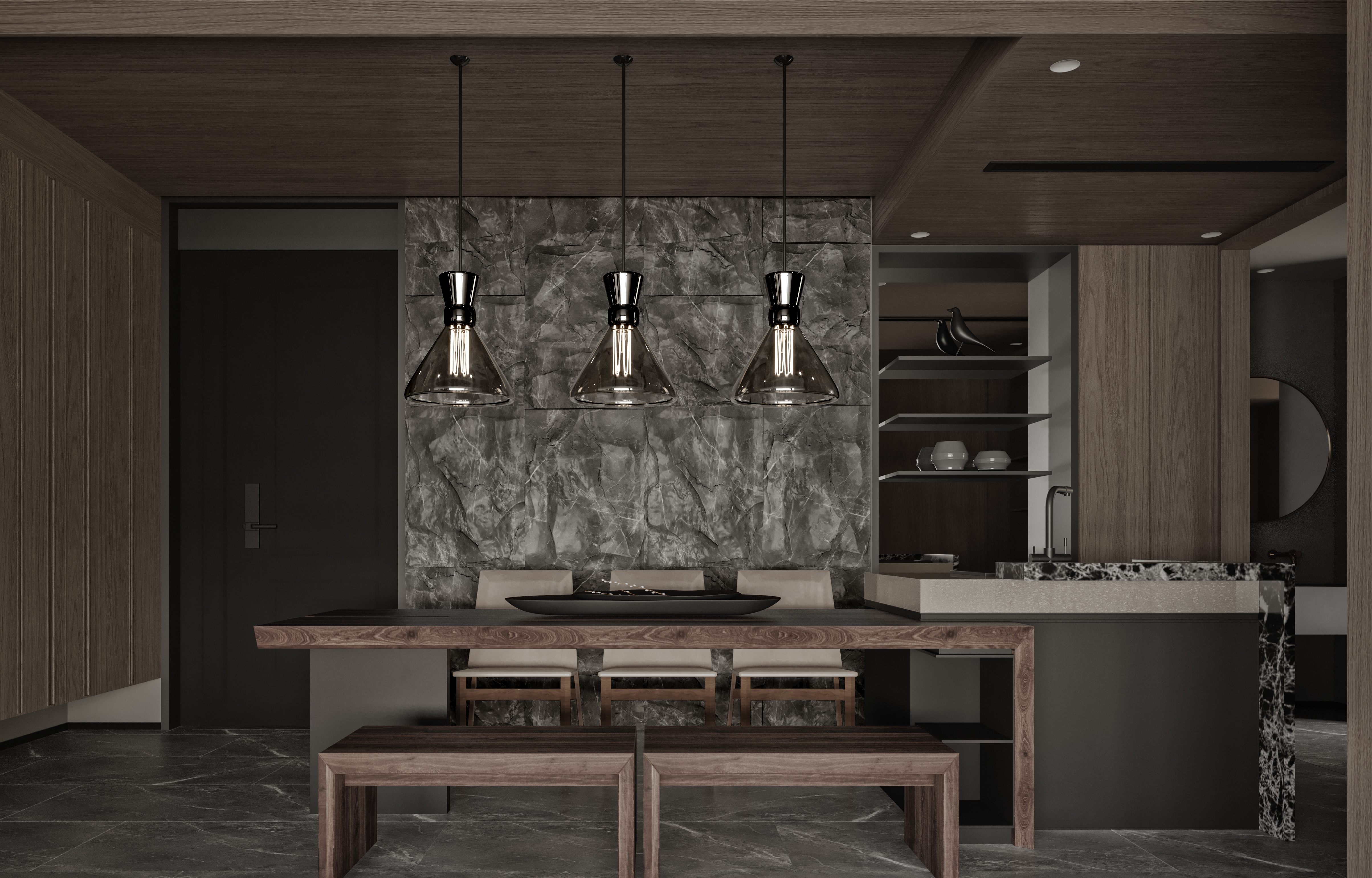 杭州台式风格黑项目，3DMAX、PSCC、NIK 7、Corona 5.0 渲染-2