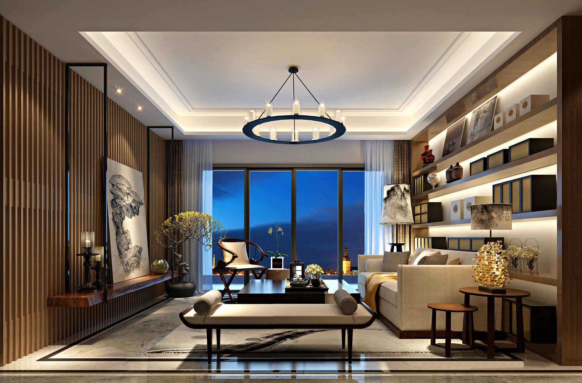 新中式 中式古典 奢华家装别墅样板房-8-13