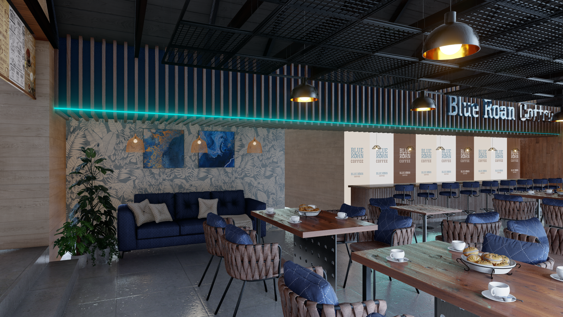 蓝灰色罗恩咖啡店丨United StatesTexas-8