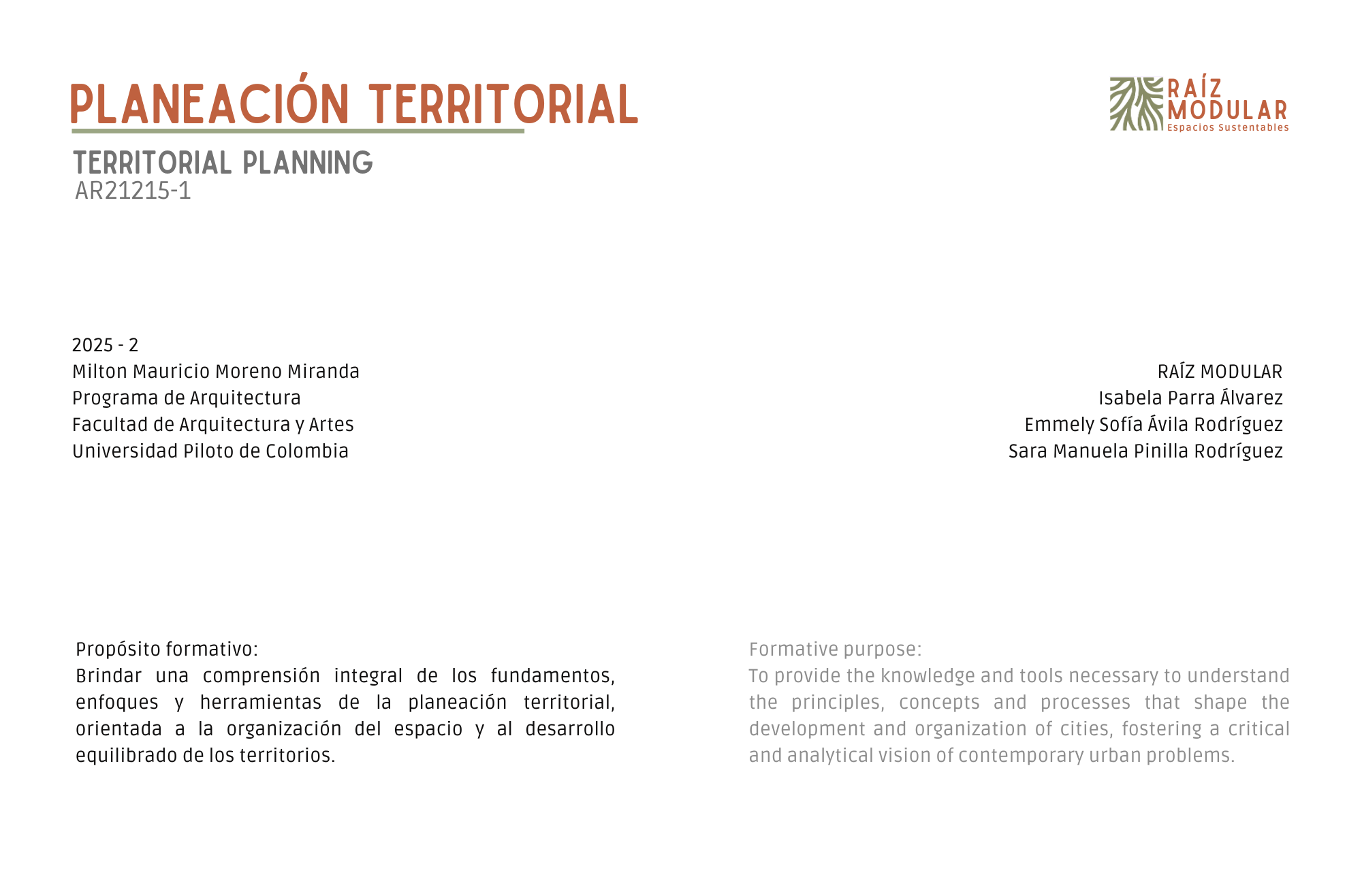 PLANEACIÓN TERRITORIAL-URBANISMO VI-0