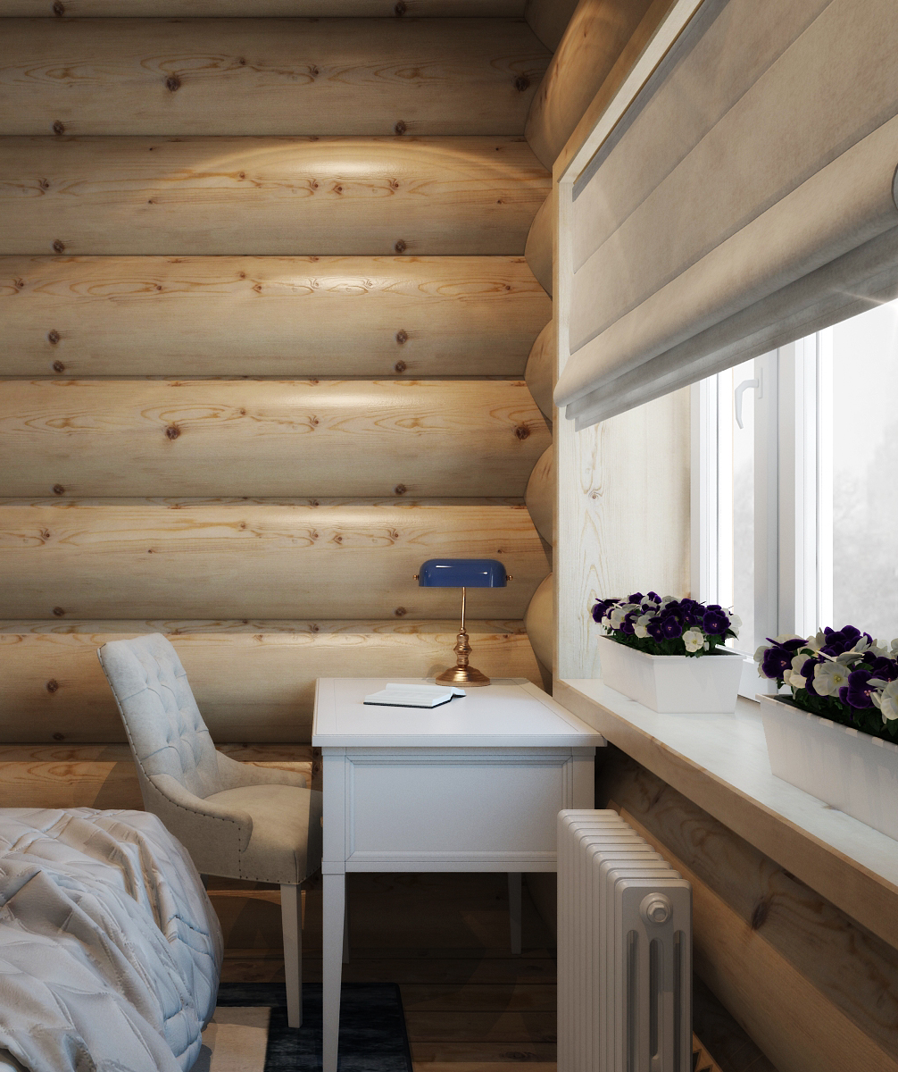 Интерьер деревянного дома-11