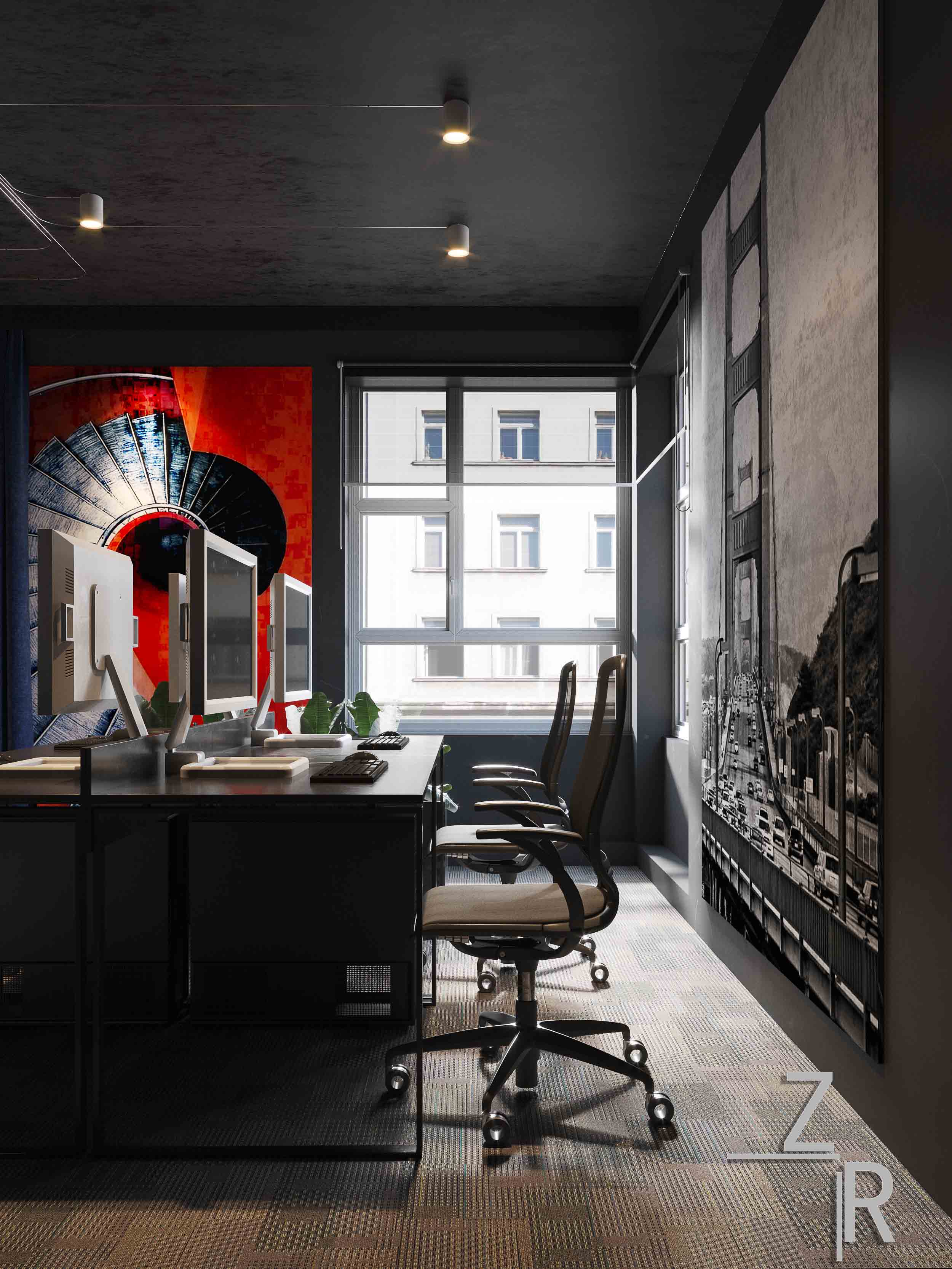 冷峻杀手 | 简约黑白灰的室内设计构思-3