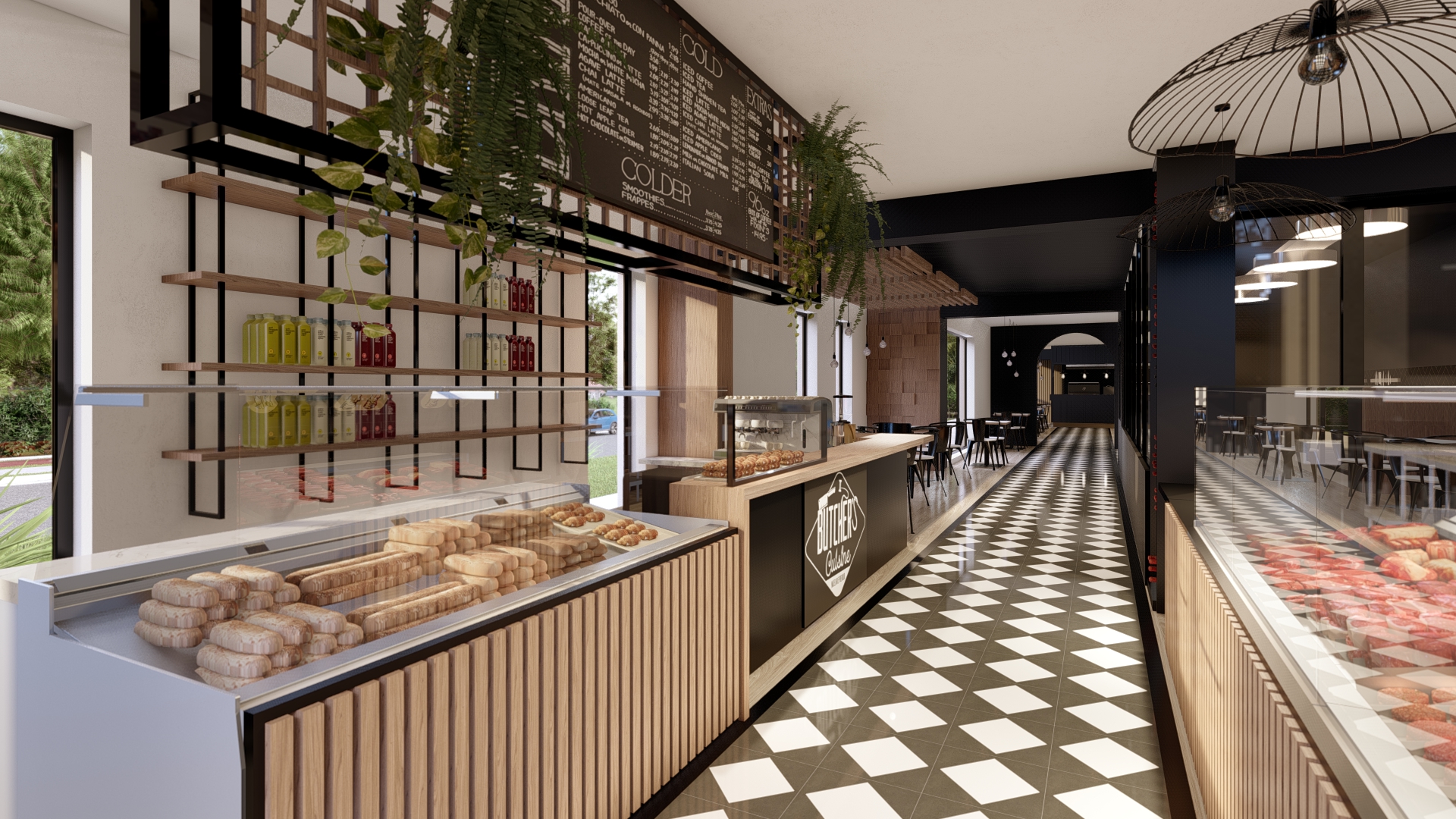 Deli Market & Restaurant Interior Design Concept-1