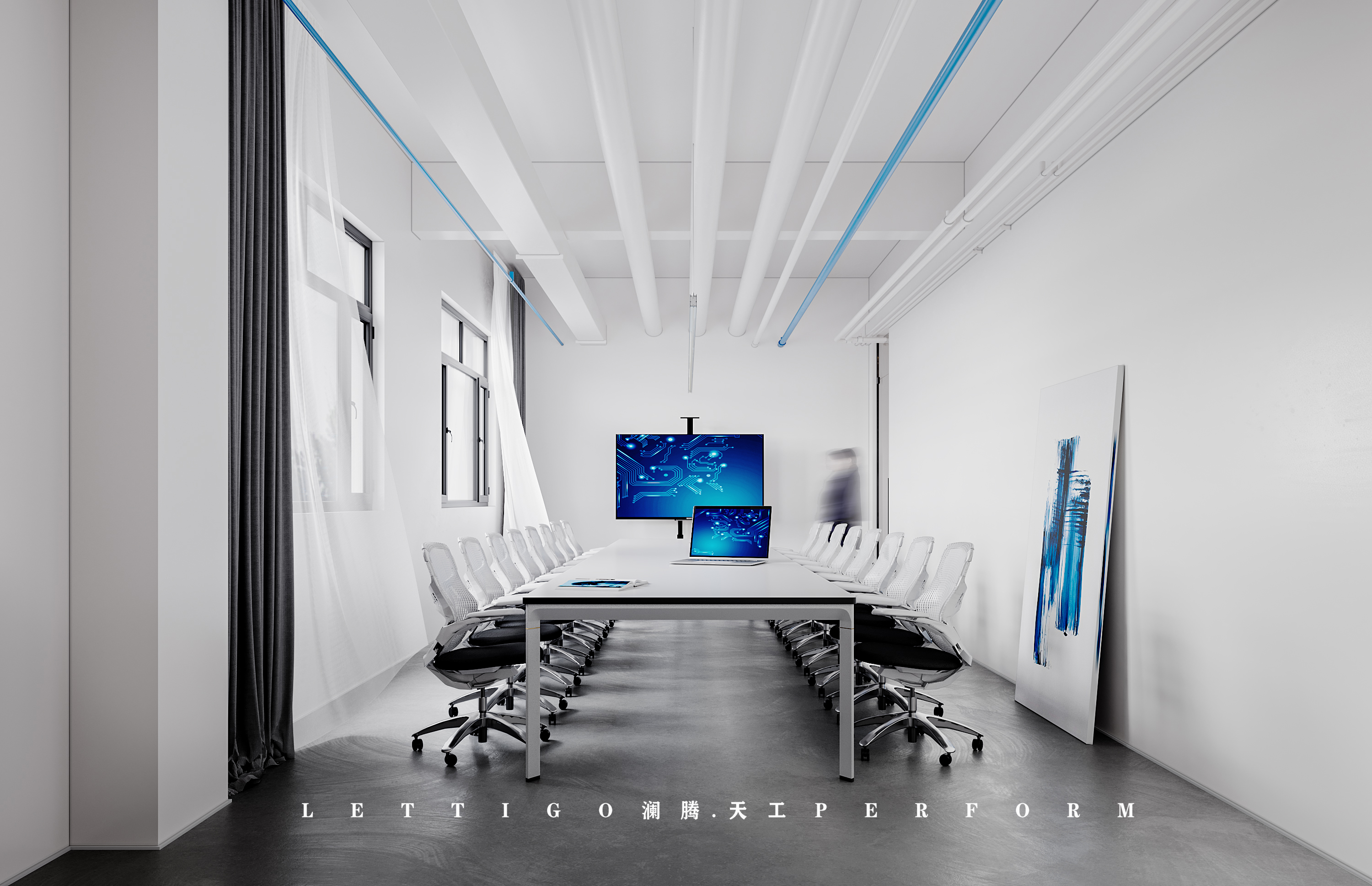现代极简风的办公空间，有一种安静的力量感-8