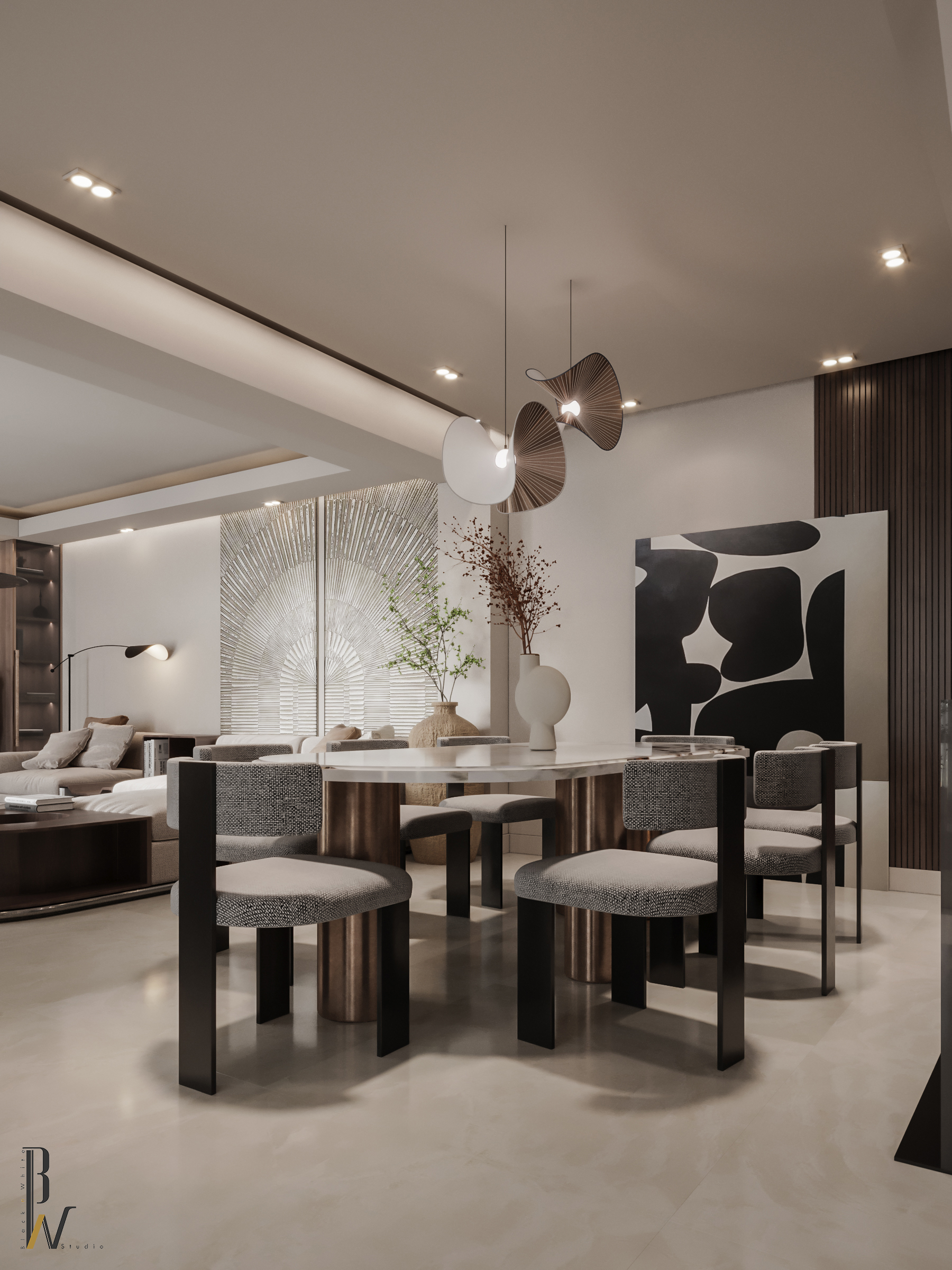 大厅和主卧室丨摩洛哥丨Black N White-31