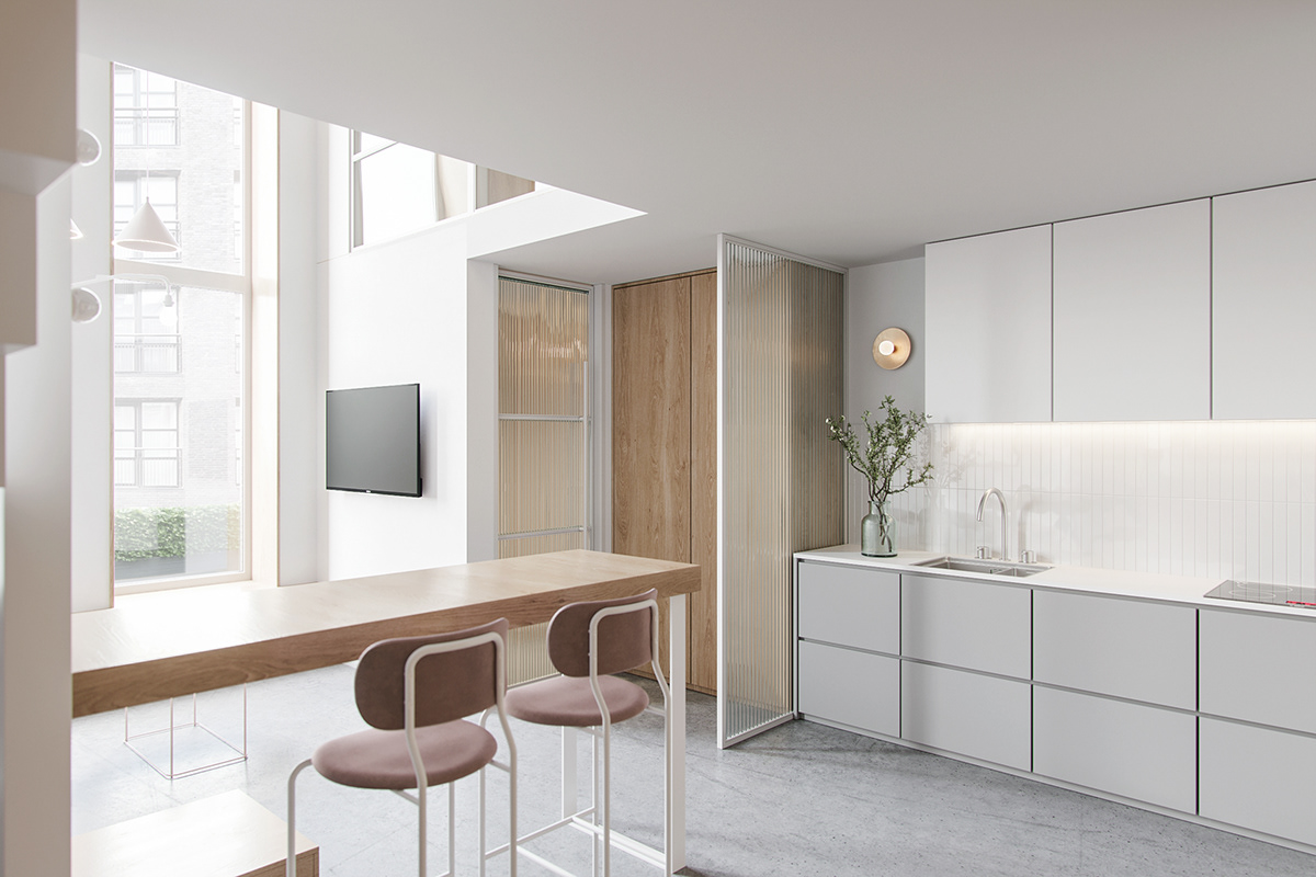 两个粉色调公寓室内设计案例-11