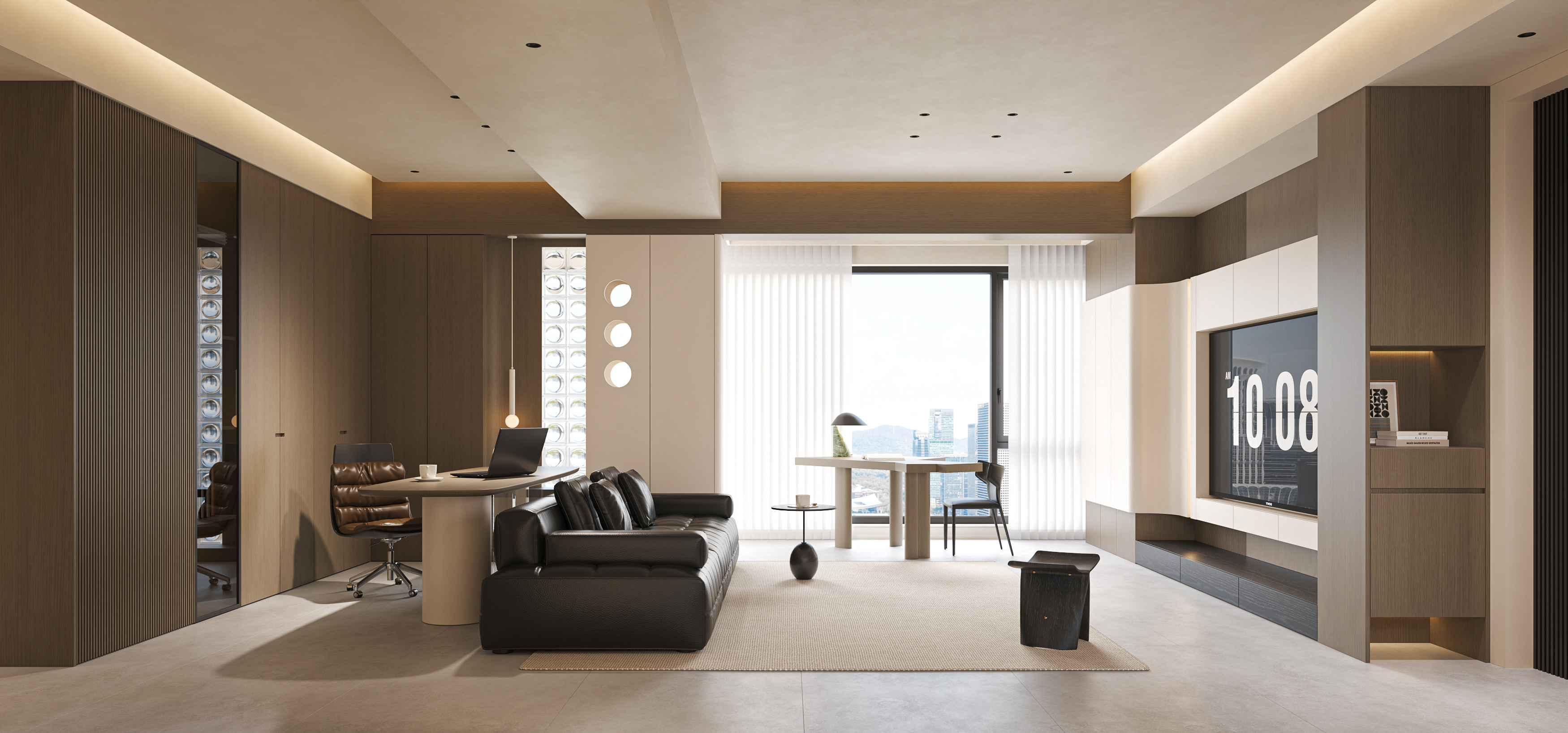 现代客餐厅渲染-4