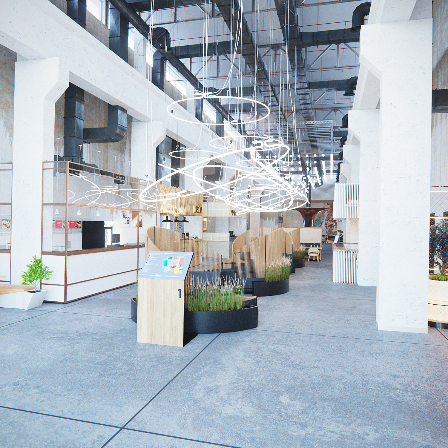 美食广场烧烤区与入口设计-4