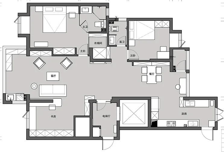 现代简约与美式风情的家居设计丨支点环境艺术设计-25