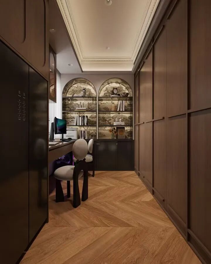 OriginalDesign|融创玖玺台142平，复古装修新玩法！配色+细节被邻居夸爆了！-69