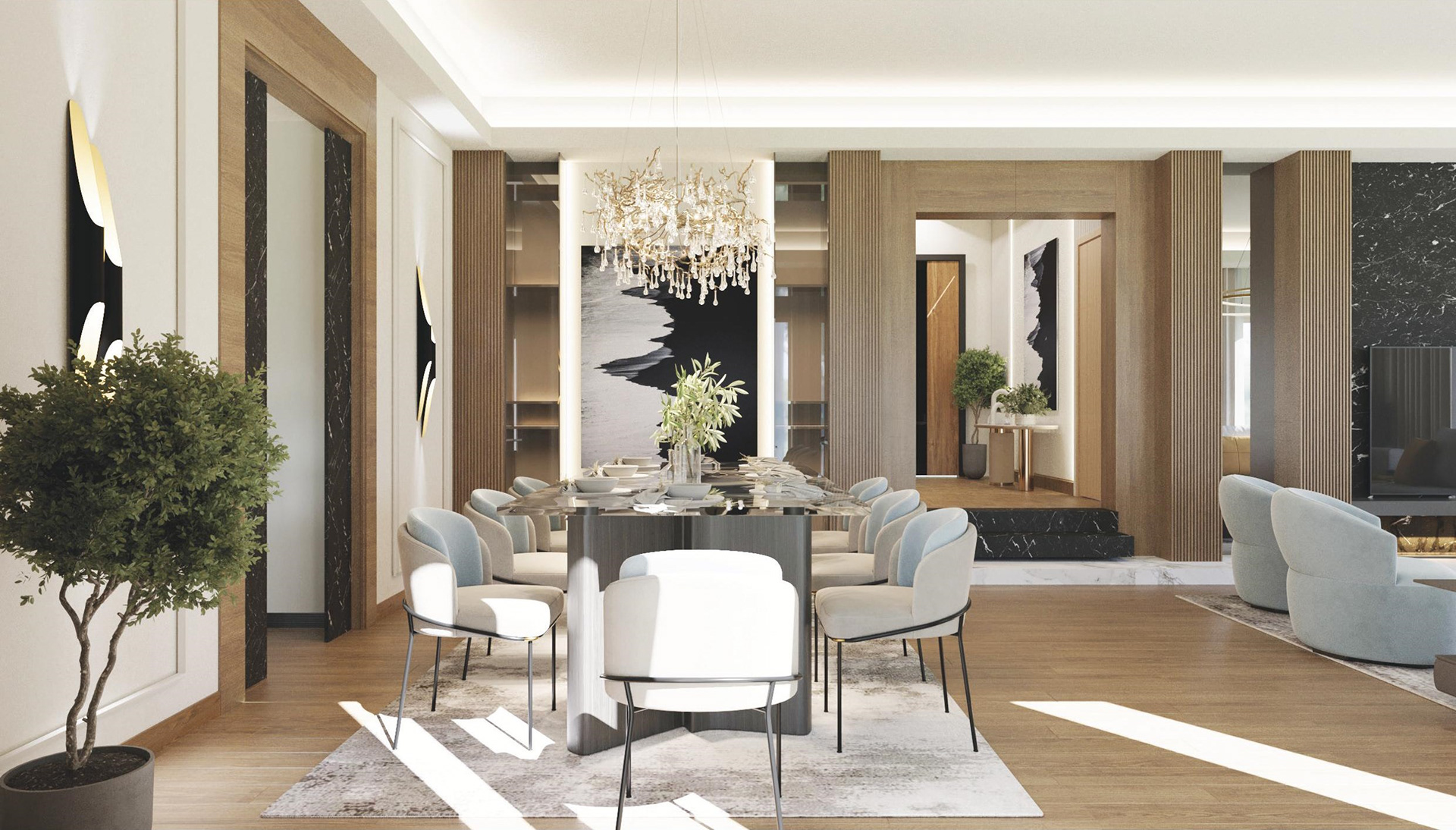 迪拜现代简约别墅室内设计丨阿联酋迪拜-13