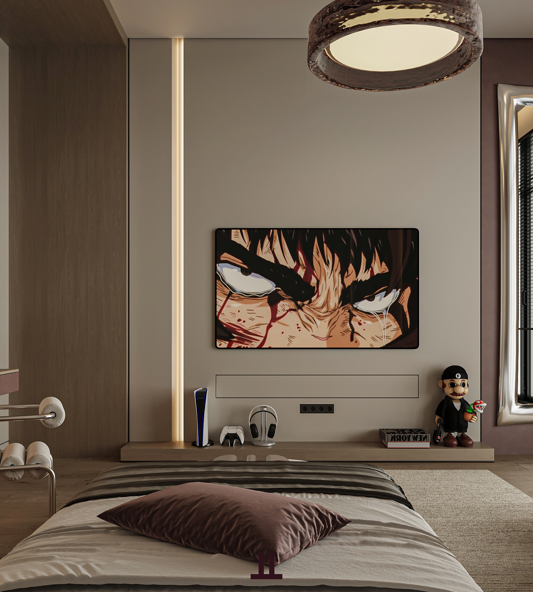 现代简约双人卧室设计丨沙特阿拉伯丨Laxis Studio-14