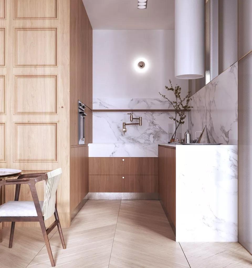 基辅 80㎡原木轻奢宅，现代中式韵味-17