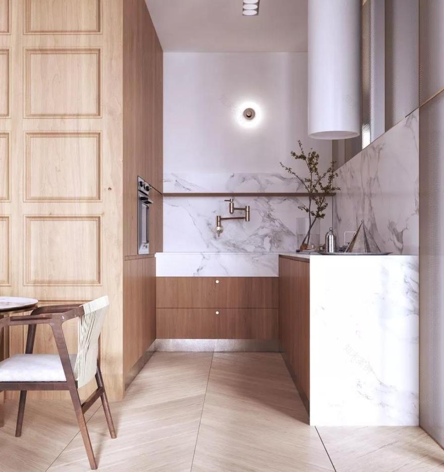 基辅 80㎡原木轻奢宅,现代中式韵味-17