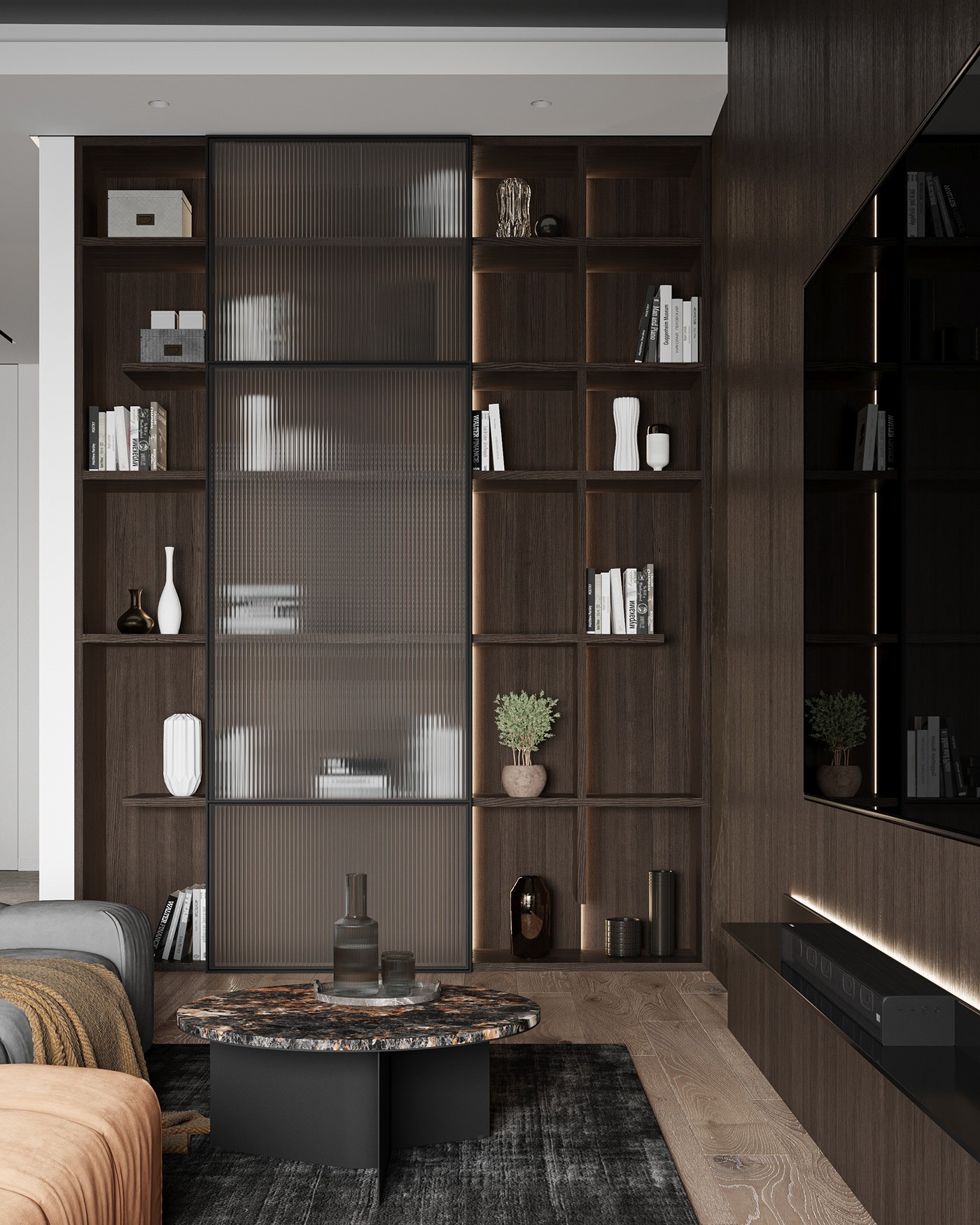 深色系公寓设计 这样设计也太有感觉了吧-7