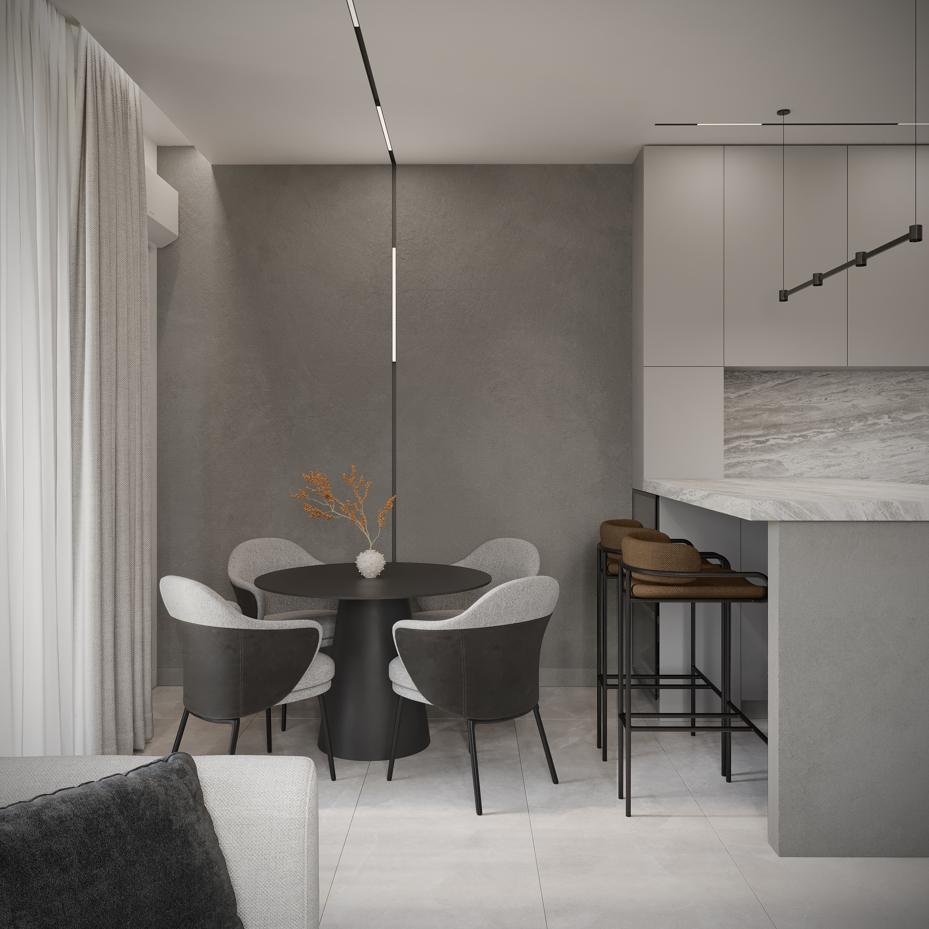 Open space. House 100 m2-2