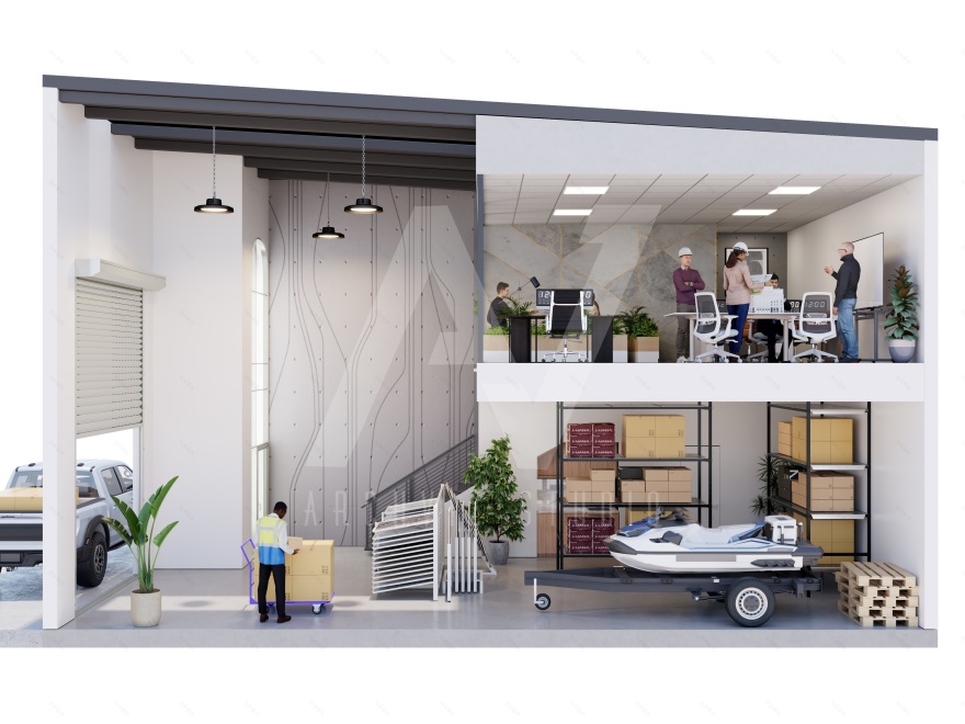 Industrial Complex | 3D Sectional Plans-40