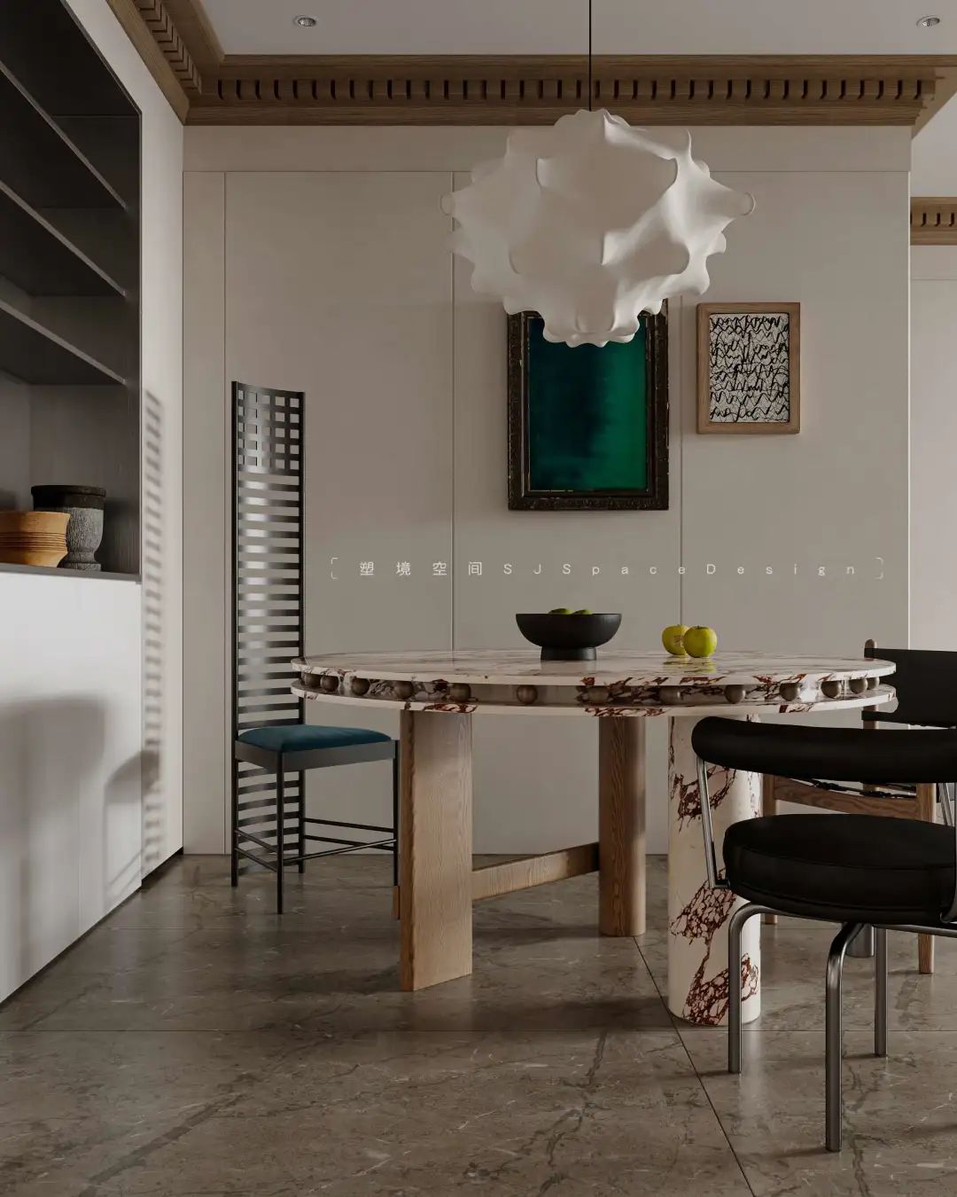 宝格丽大理石与原木的简约诗意空间丨塑境空间设计工程有限公司-37