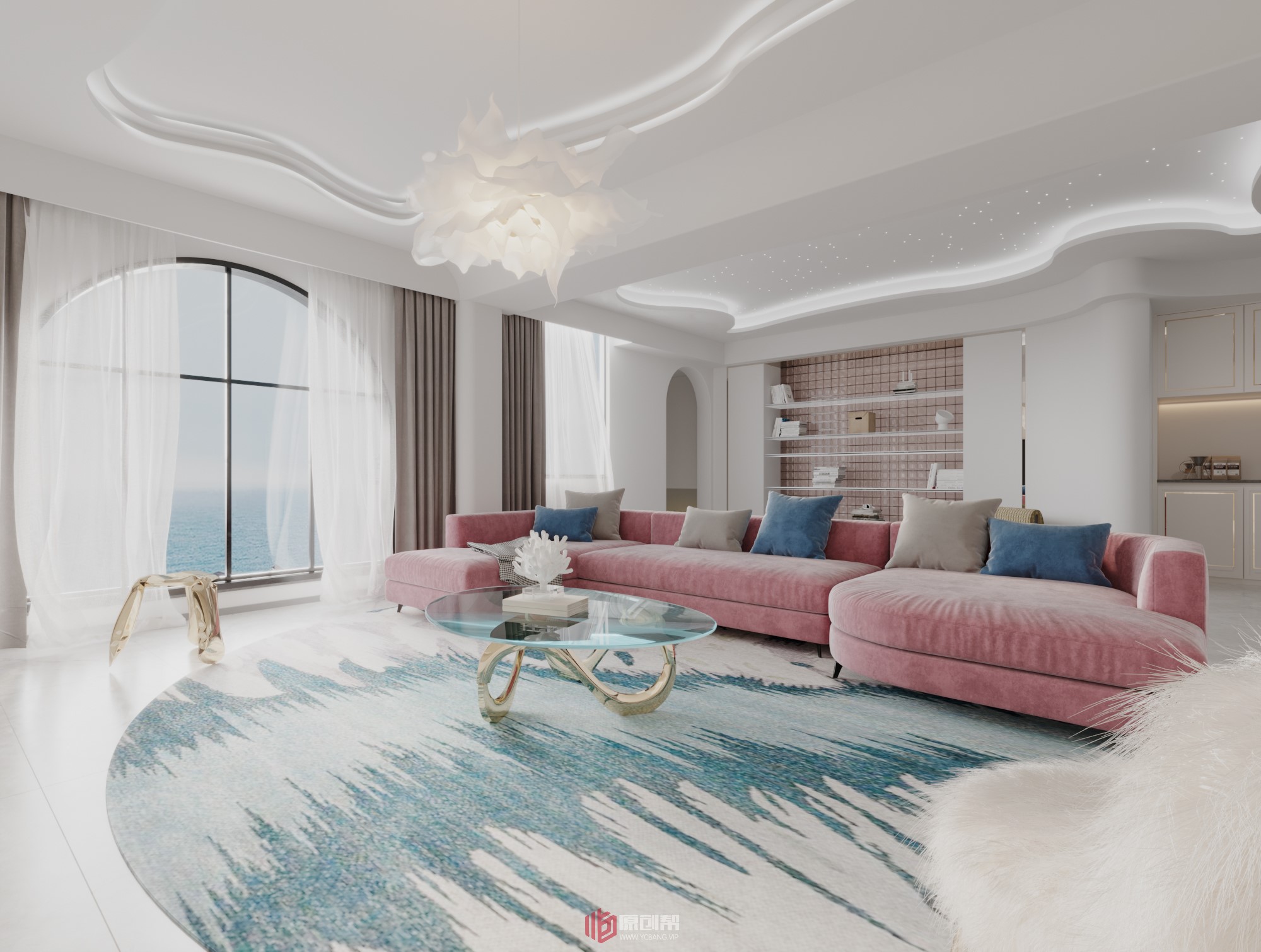 温柔粉系少女心梦幻新家丨中国新余丨新余子拾装饰设计有限公司-9