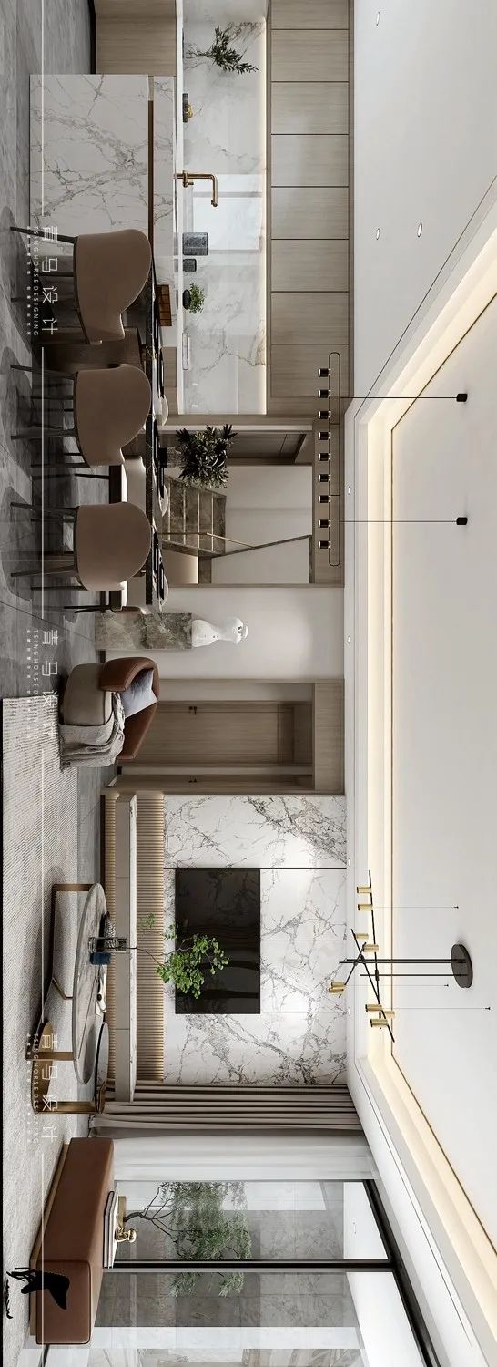 香湖湾壹号320㎡下叠新中式设计丨青马别墅空间设计-55