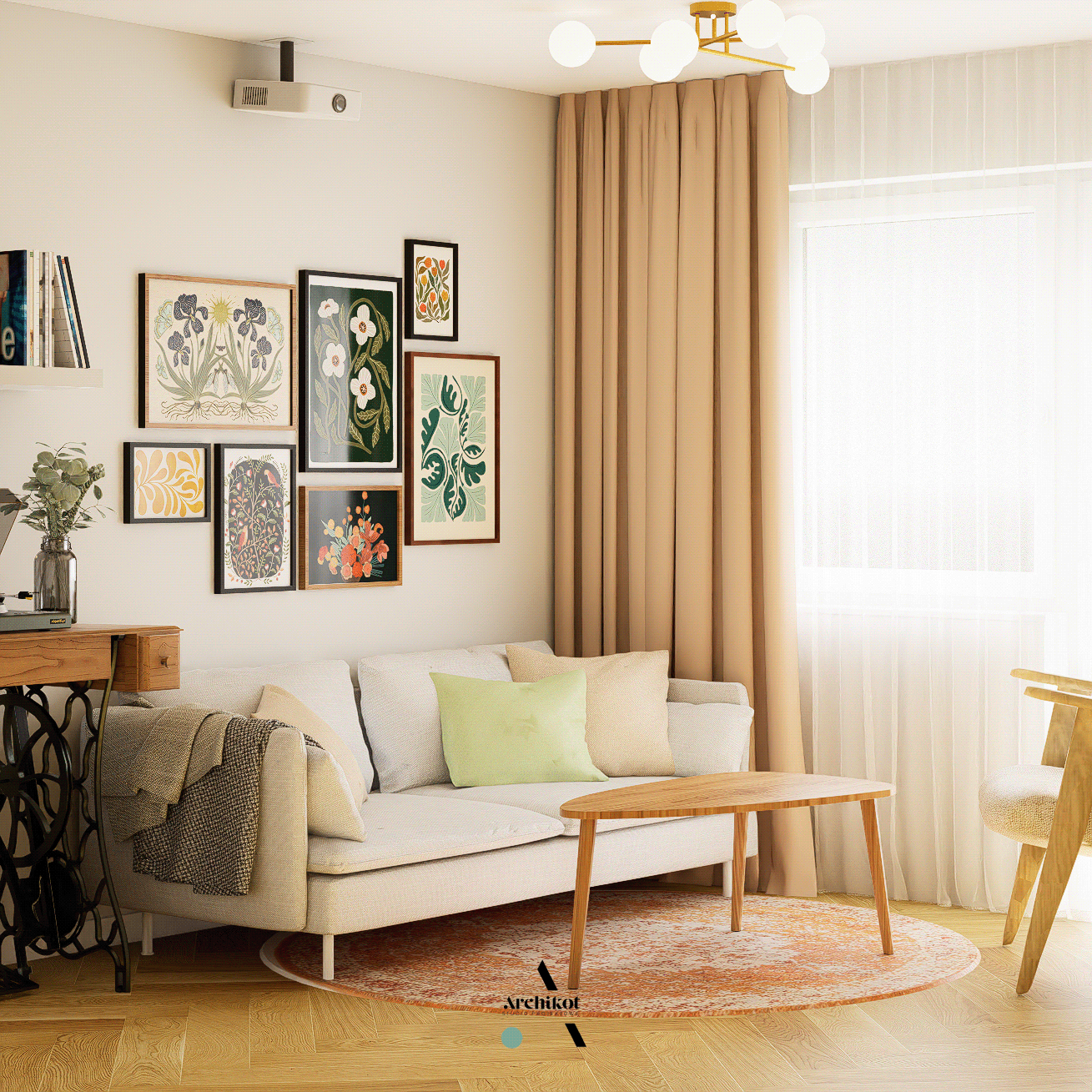 projekt wnętrza - retro vibe-4