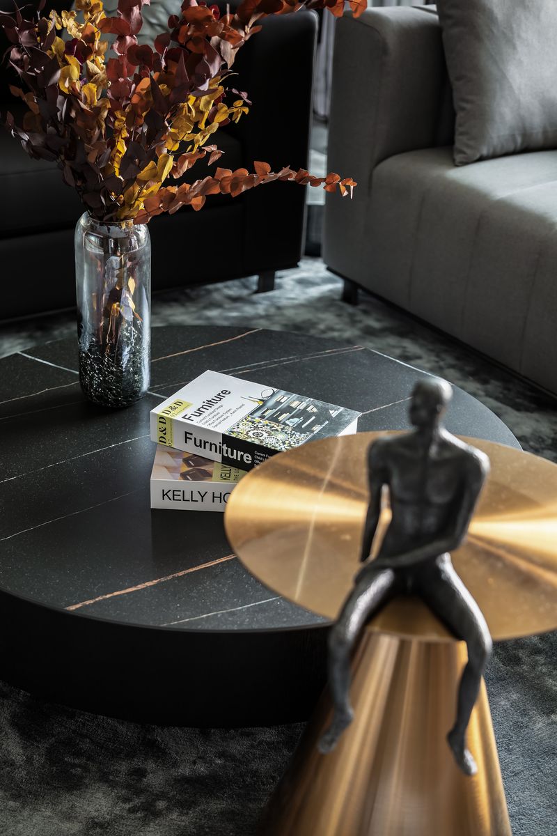 现代简约山语清晖，乐高模型与石材质感的空间对话-47