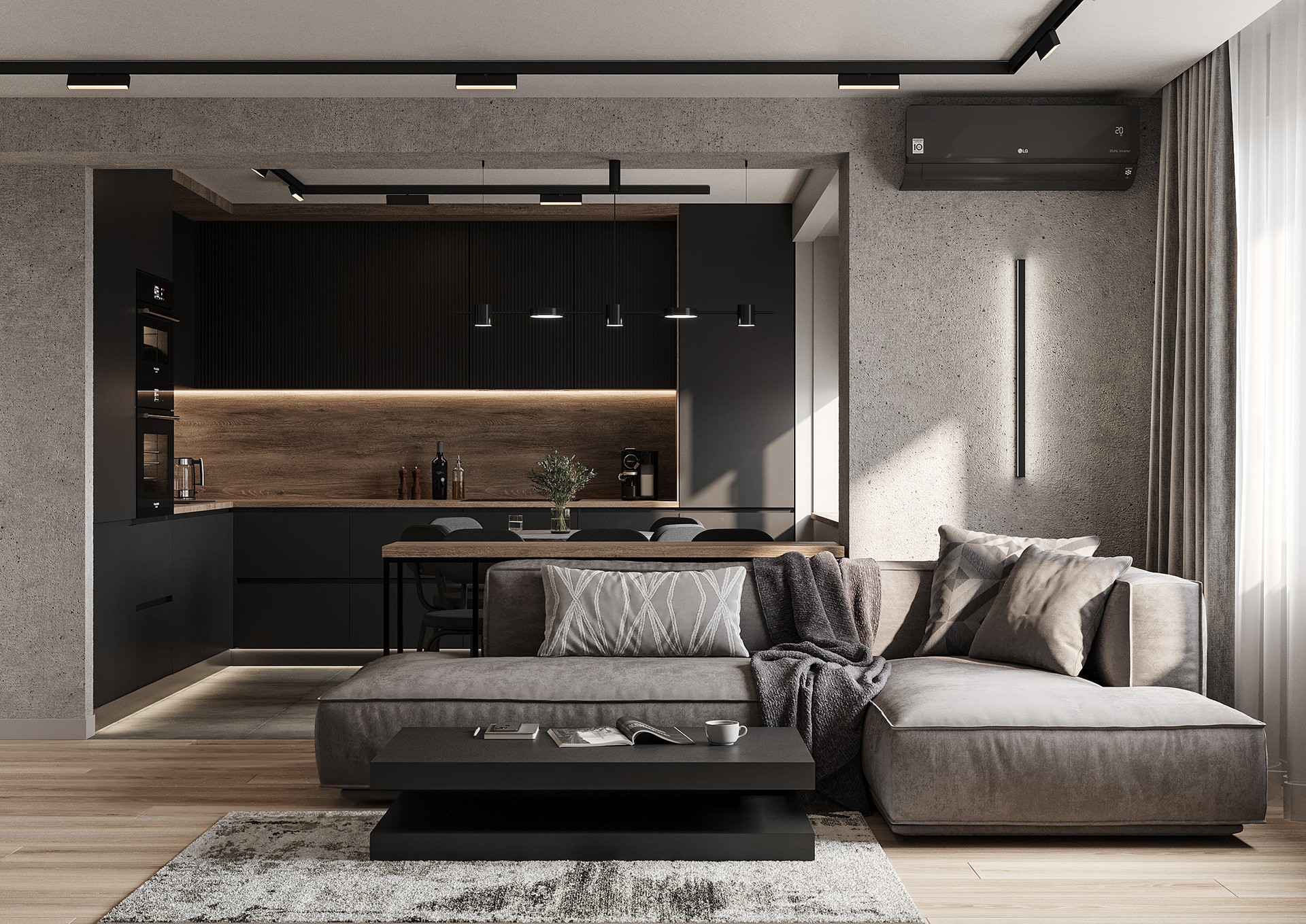 深色系小空间公寓设计 别样的精致！-2