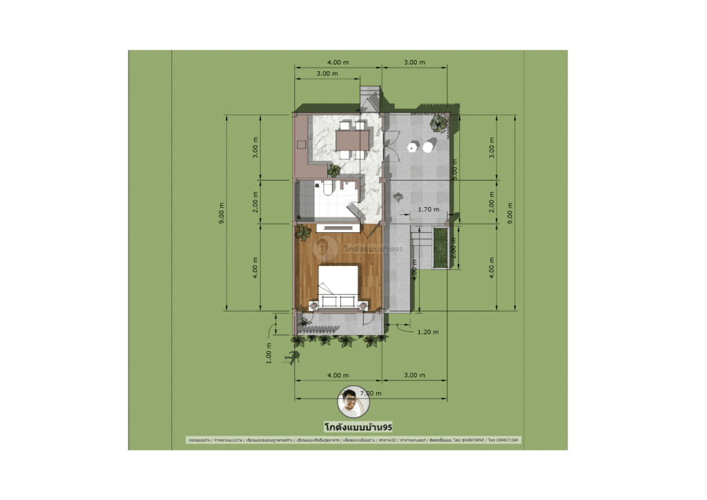 方形房屋 P  1994 单层小房屋设计-25