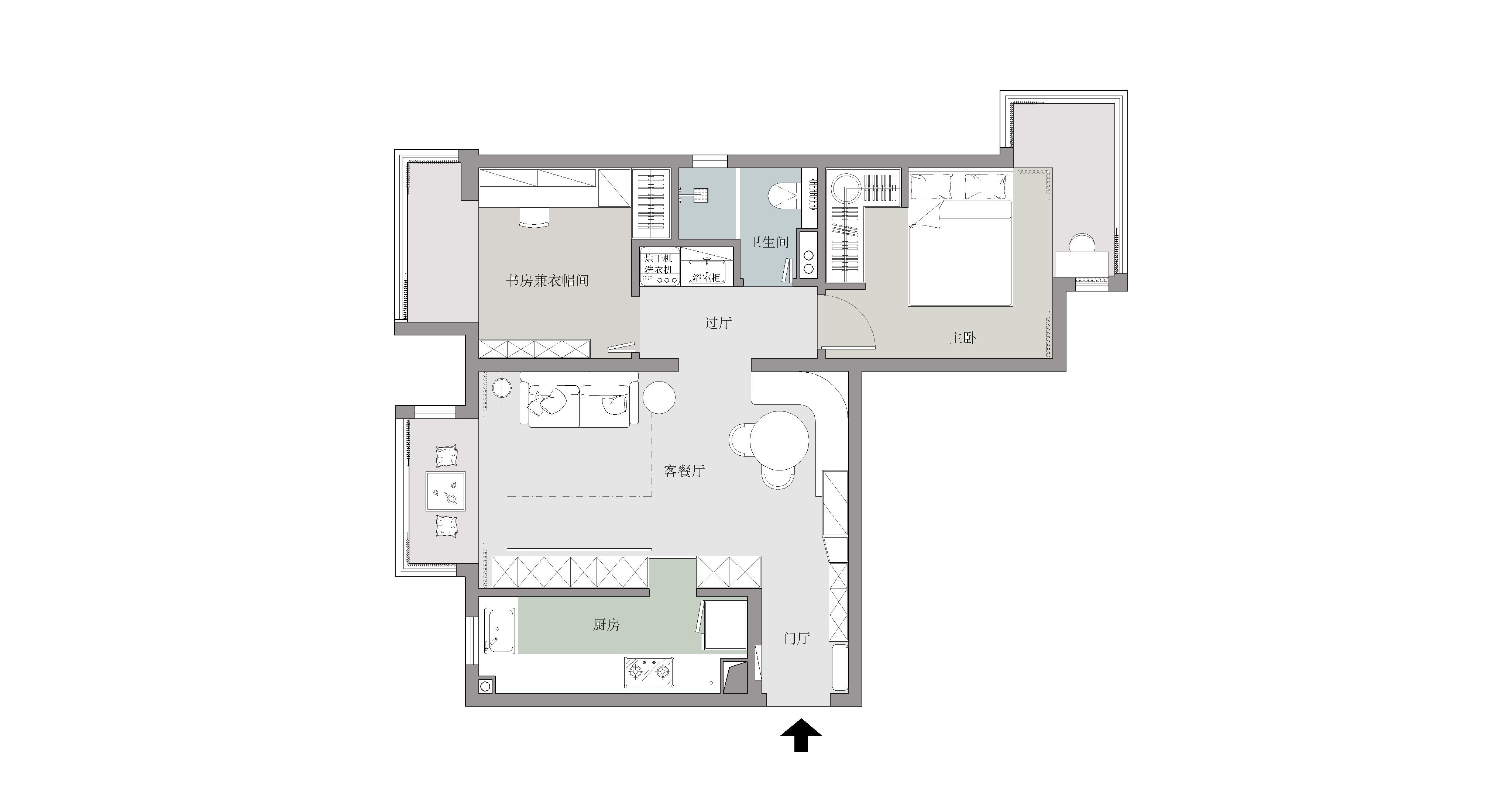 70㎡柠檬黄+墨绿奶油风甜蜜双人居丨中国北京丨久栖设计-68