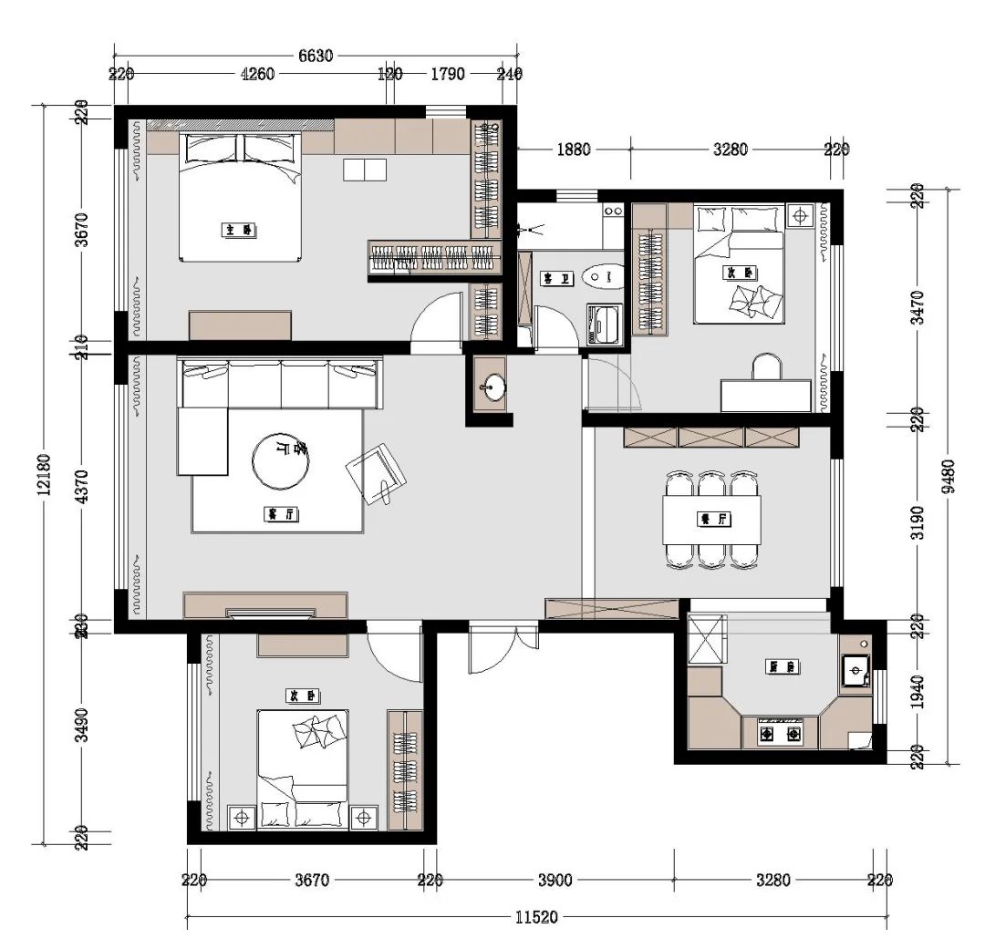 现代轻奢风三口之家室内设计丨中国赤峰丨刘国琦-41