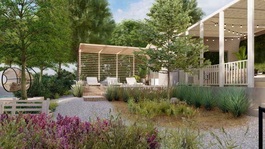 后院设计与三维渲染丨中国德州丨EF Architectural Design Studio-0