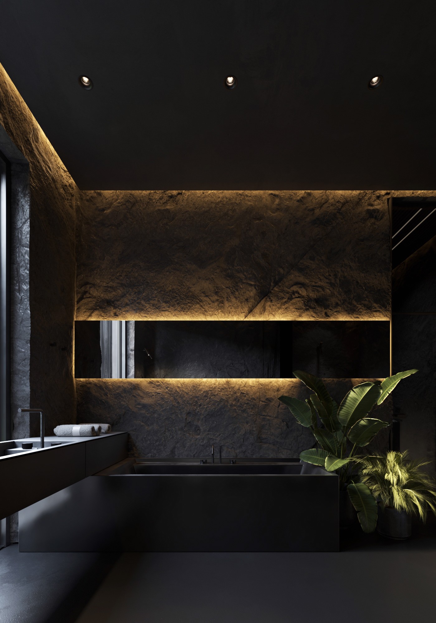 高级黑 极简别墅设计！-39