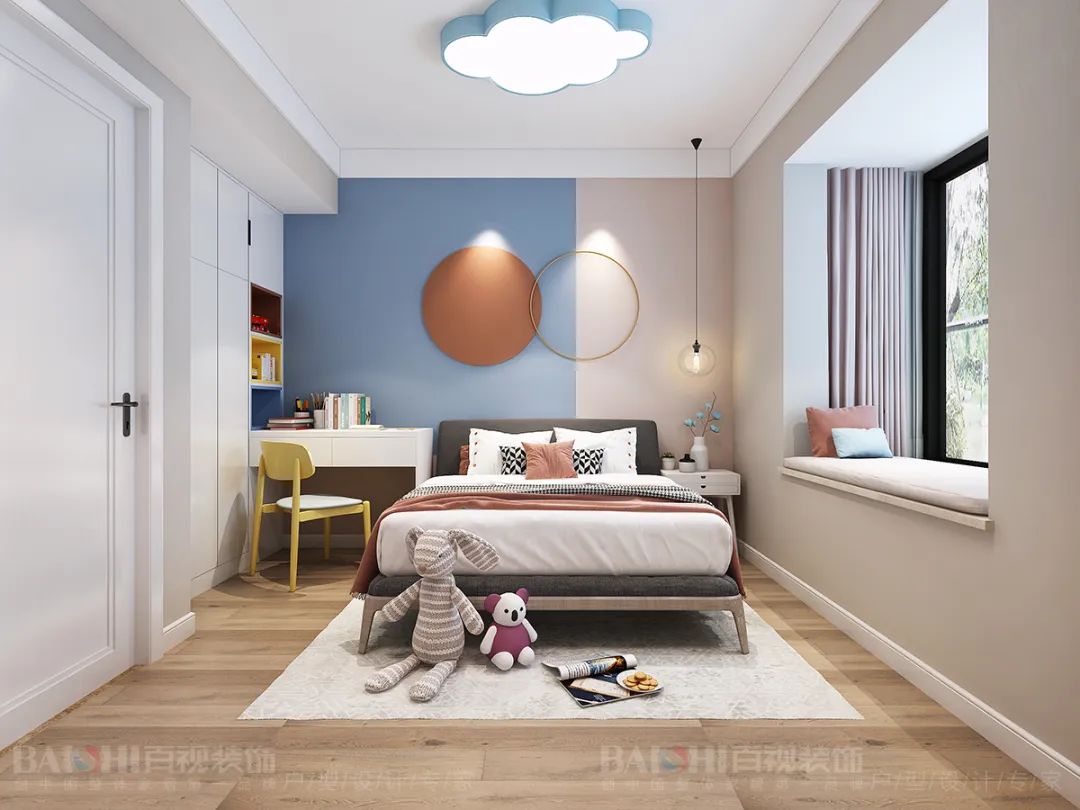 芜湖百视装饰·金域蓝湾北欧风设计案例-66