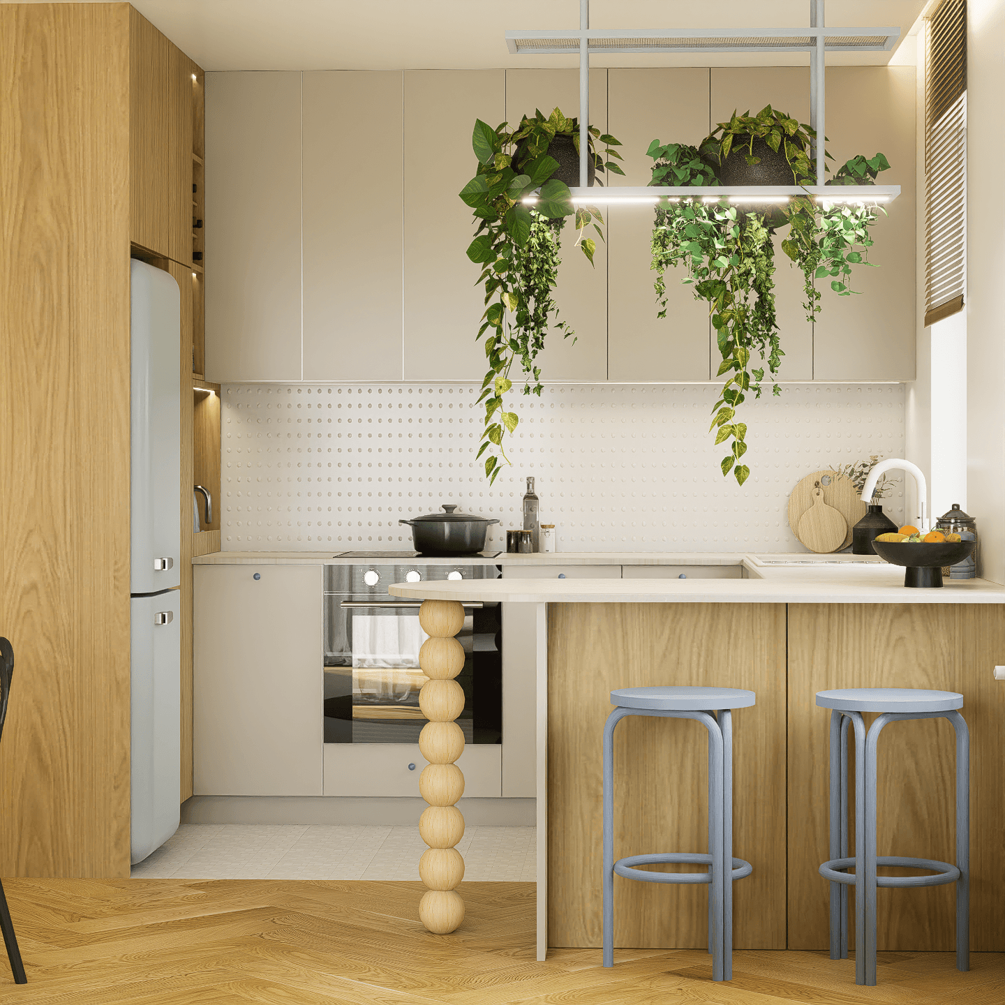 projekt kuchni z nutą błękitu-0