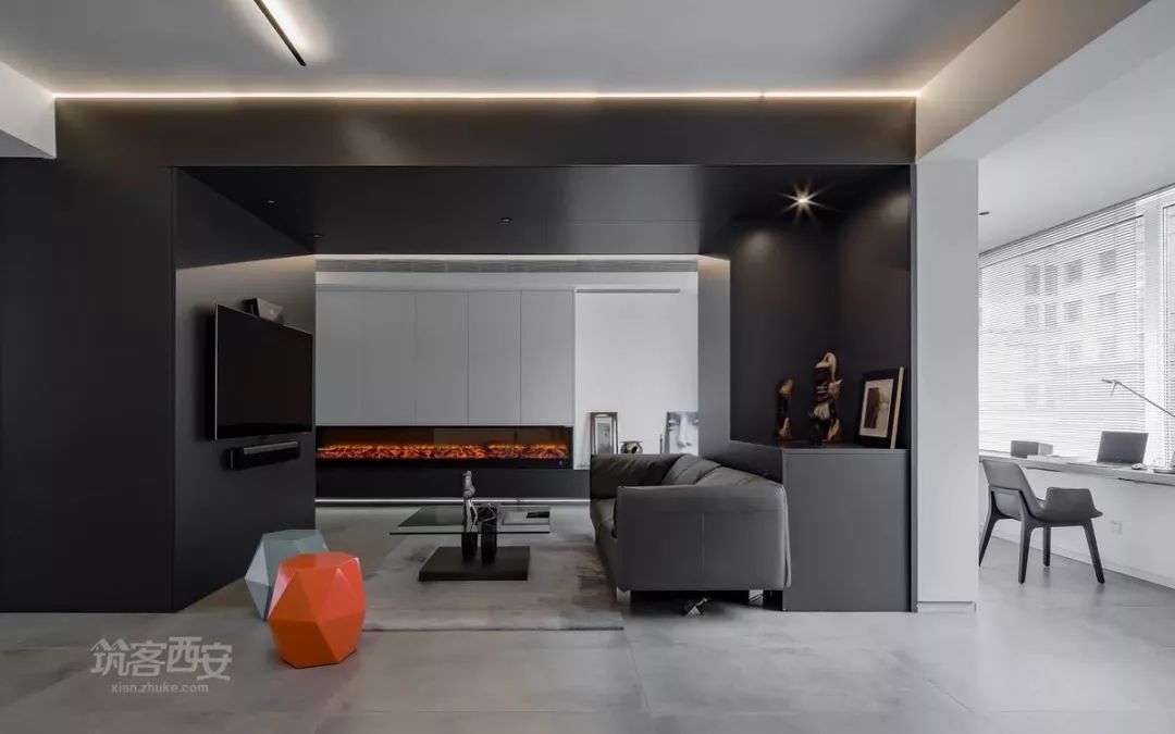 180㎡现代三室改一室,开放空间诠释自由生活-1