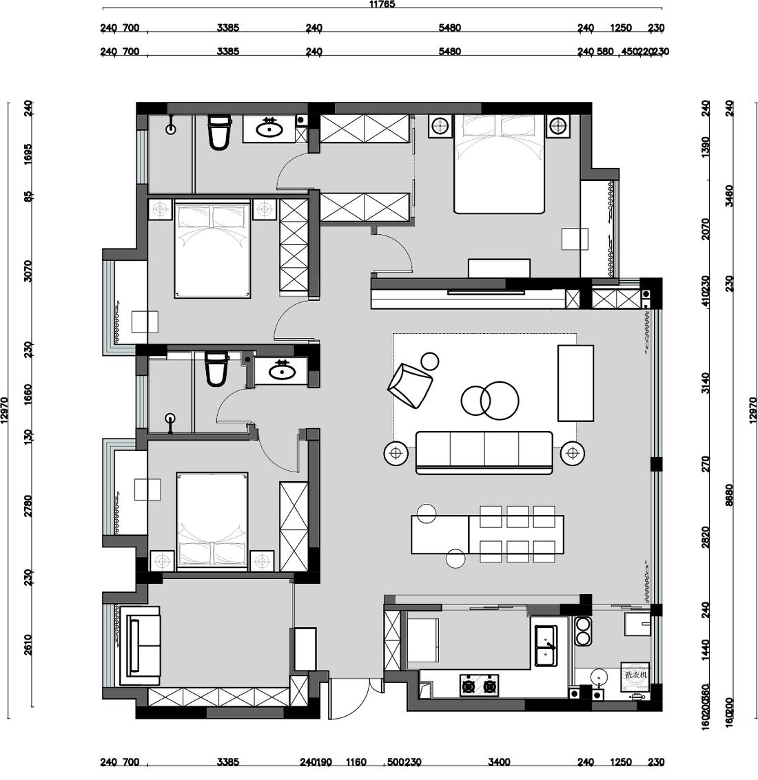 "常在"空间设计 | 深色调中的宜居美学-1