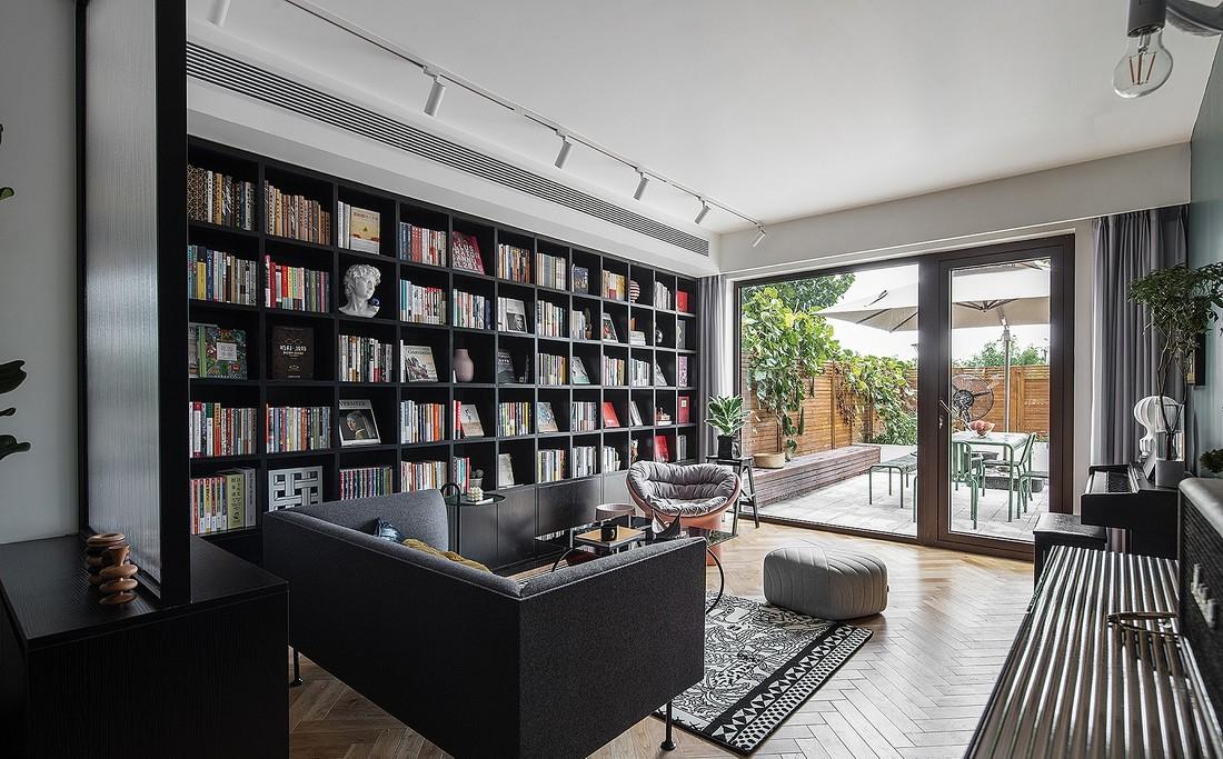 深白设计丨平层丨抛弃电视不要客厅，住进全能的复古图书馆-8