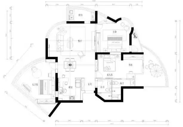 127㎡独具一格的江景房设计-3