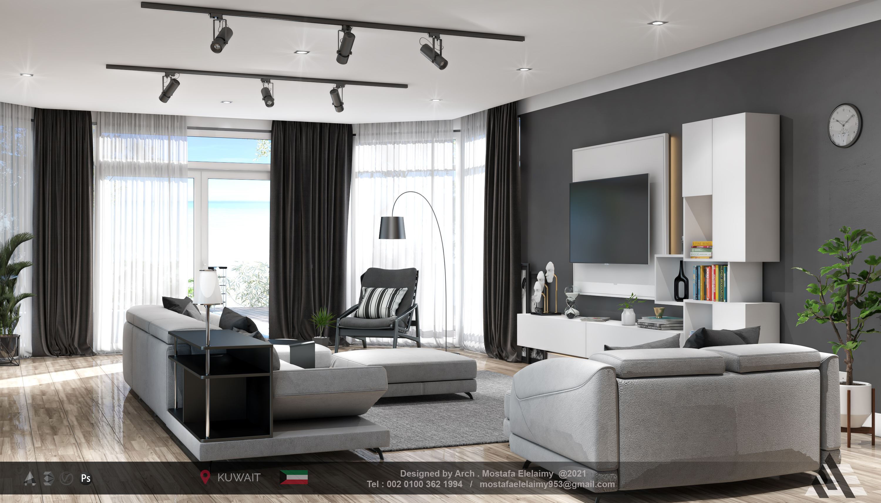 现代客厅科威特 02丨Arch. MOSTAFA ELELAIMY-4
