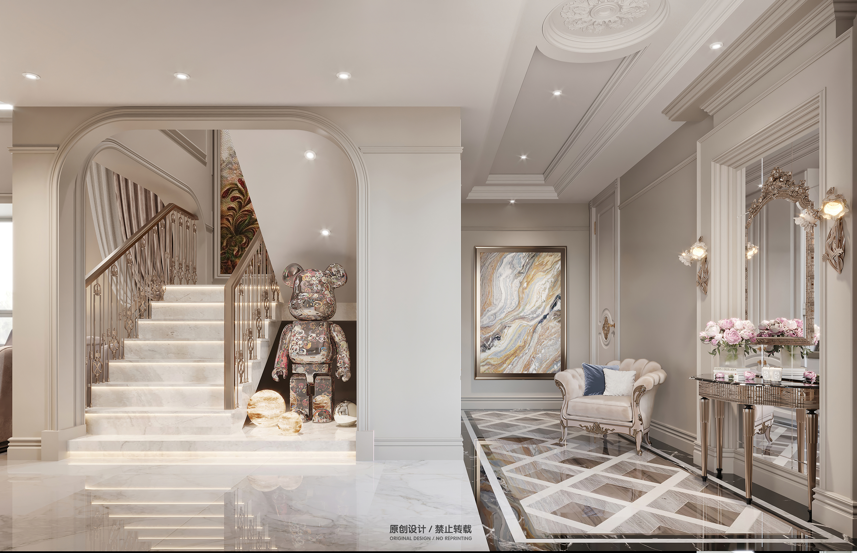 法式风格效果图表现丨魔方空间设计-12