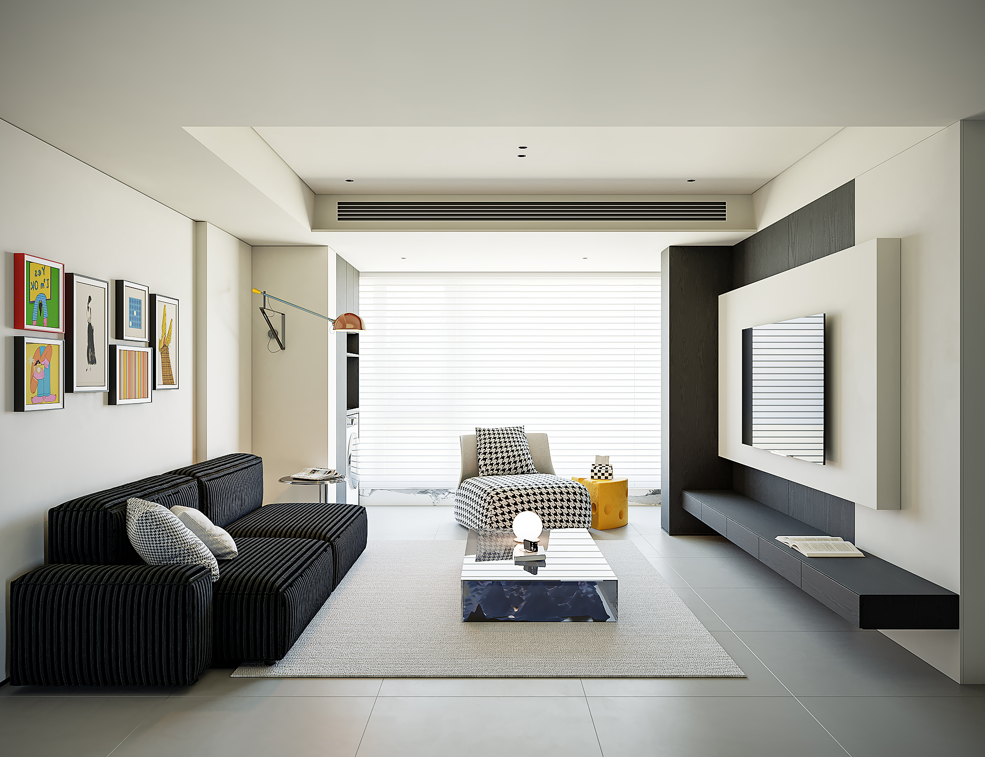 现代新中轻奢宋氏风客厅效果图表现-7