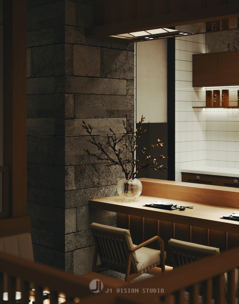 日料店效果图渲染-0