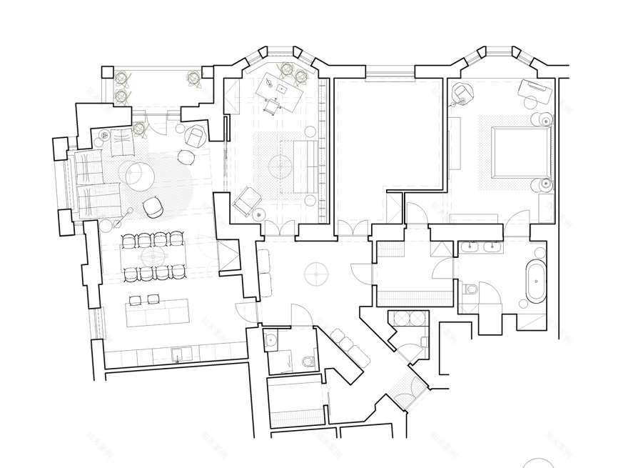 布拉格复古风格公寓,英伦雅致混搭艺术气息-24