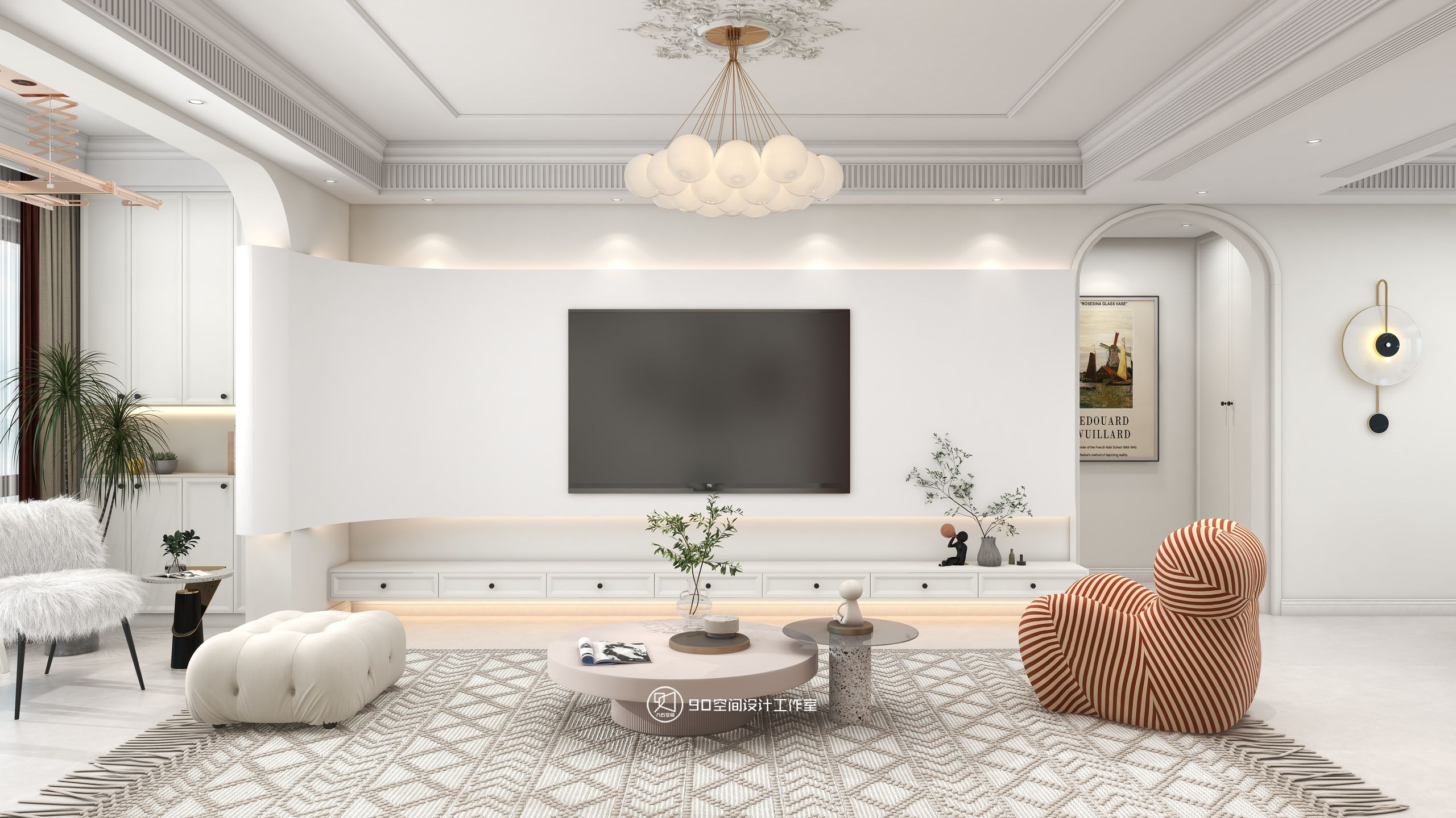 125㎡法式风,寻找家中氛围感丨90空间设计-10