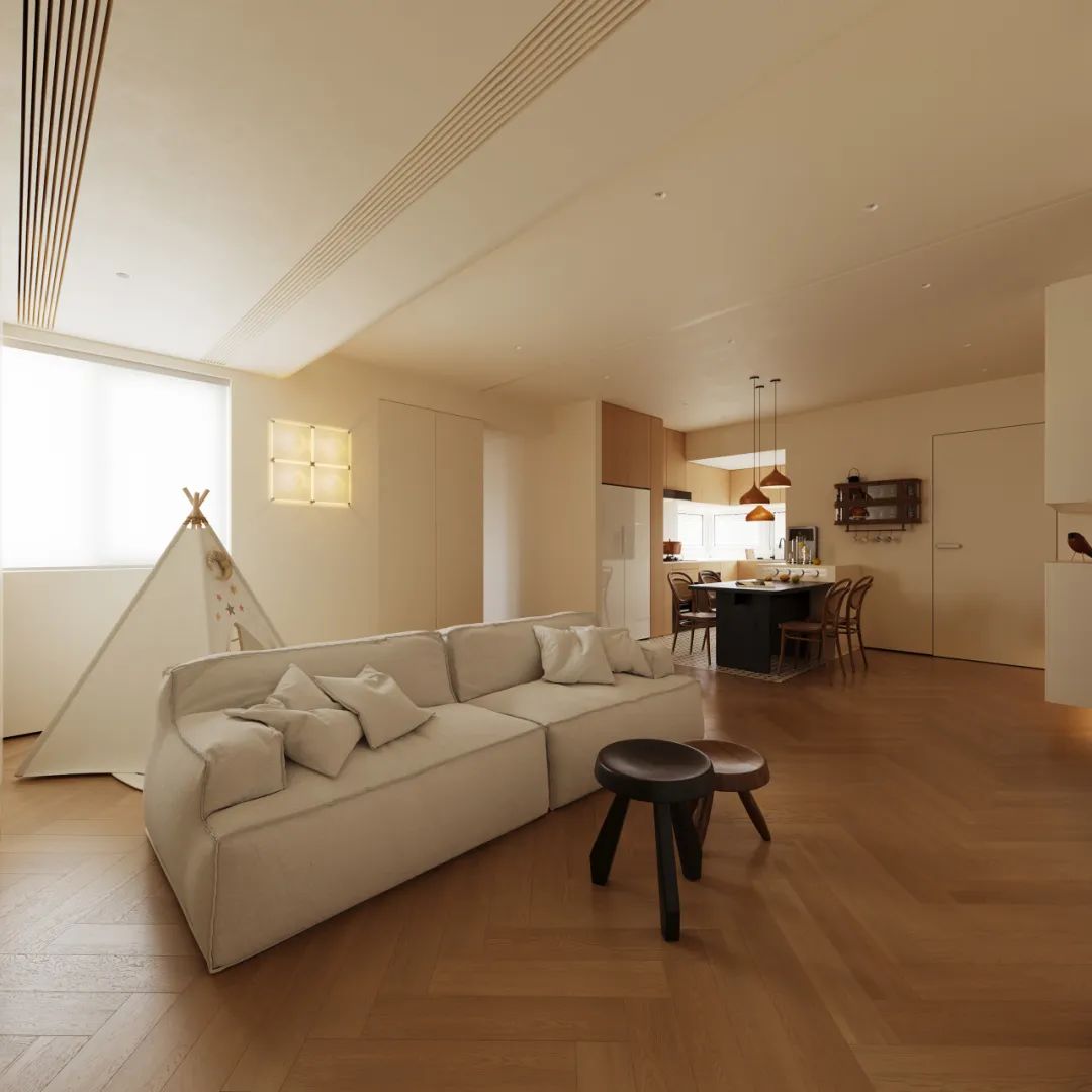 110 平方原木奶油风家丨中国广州丨壹贰壹捌设计事务所-9